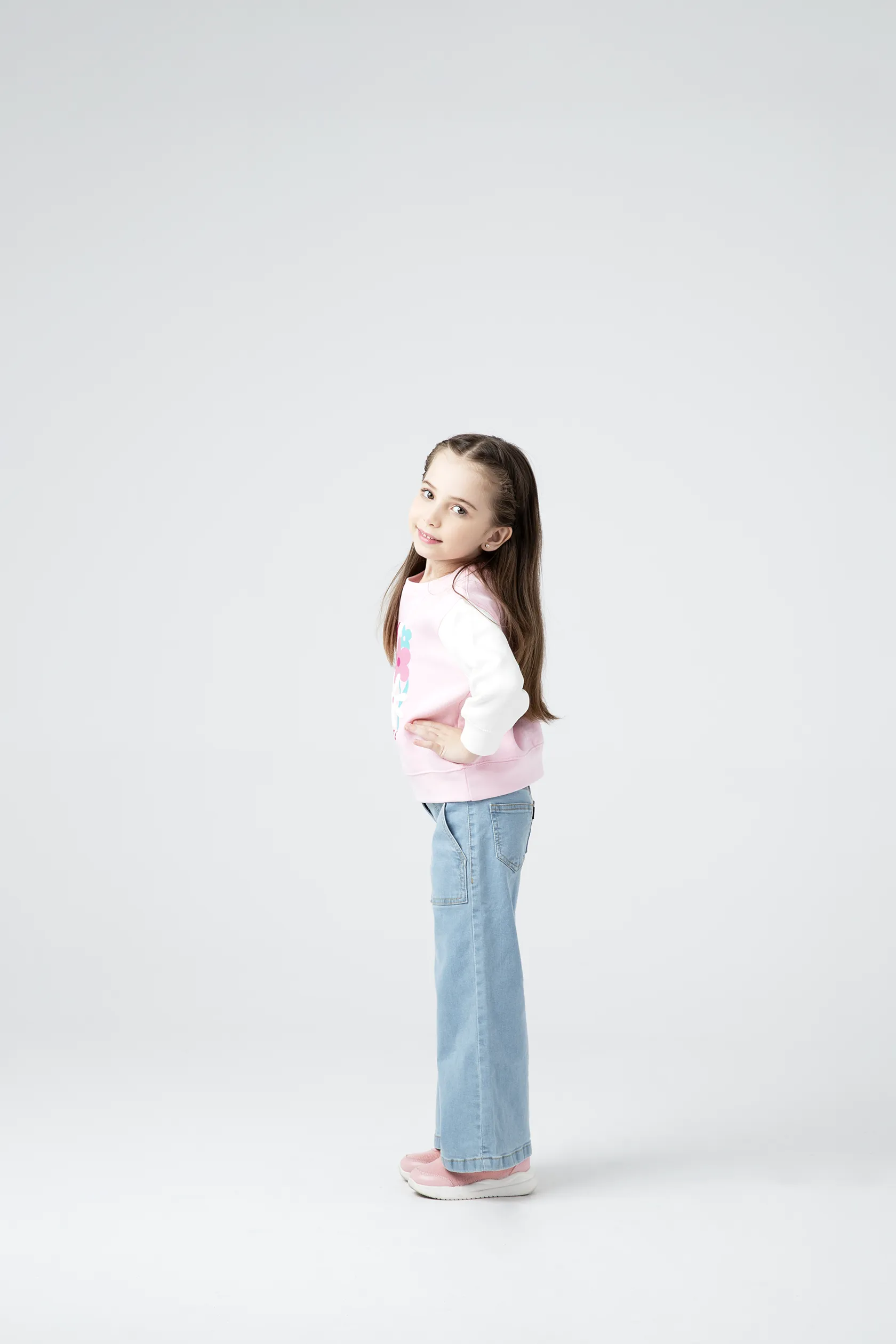 Grls Floral Bloom Fleece Sweatshirt - Image 2