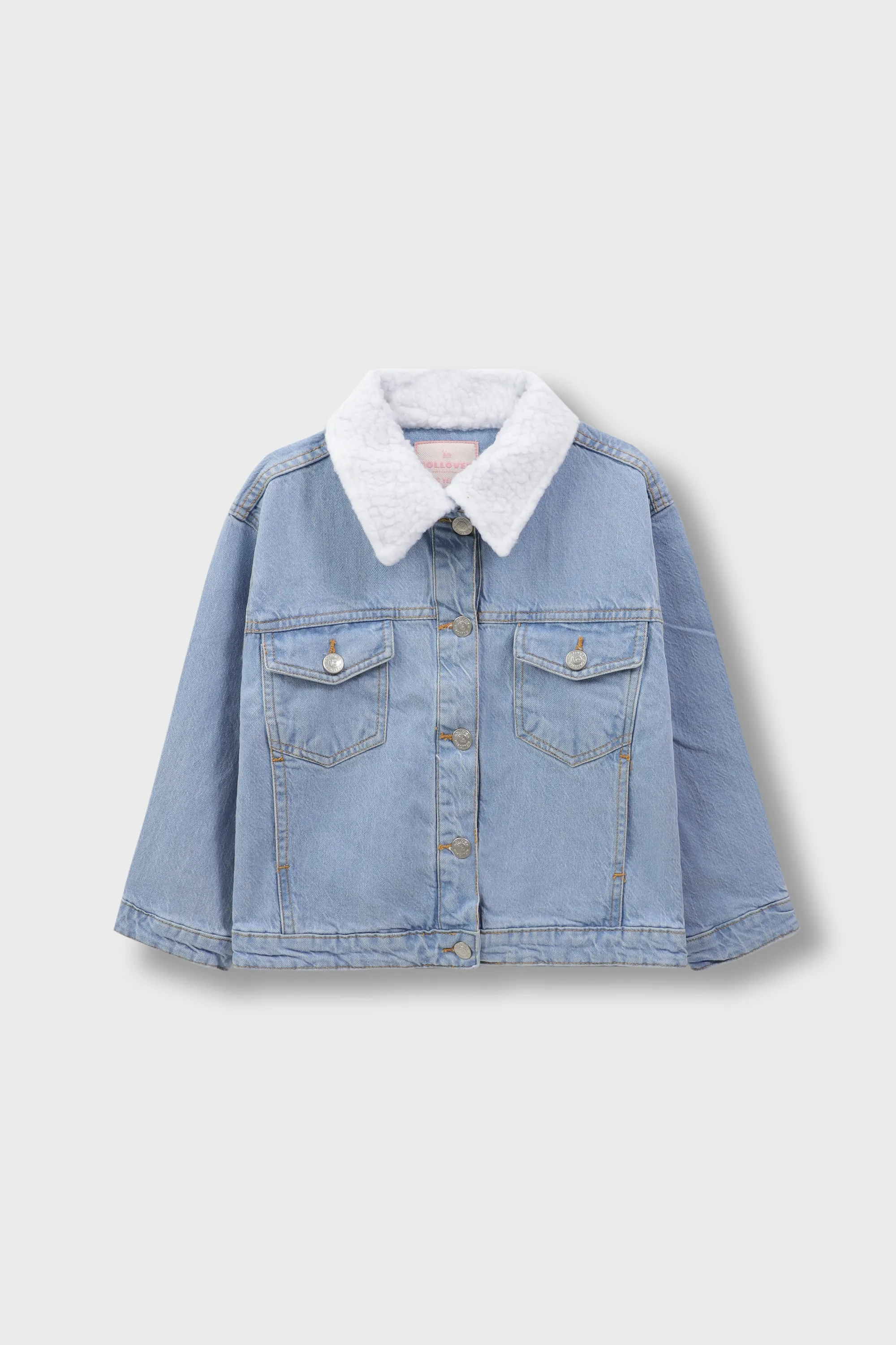 Girls Frost Collar Denim Jacket - Image 4