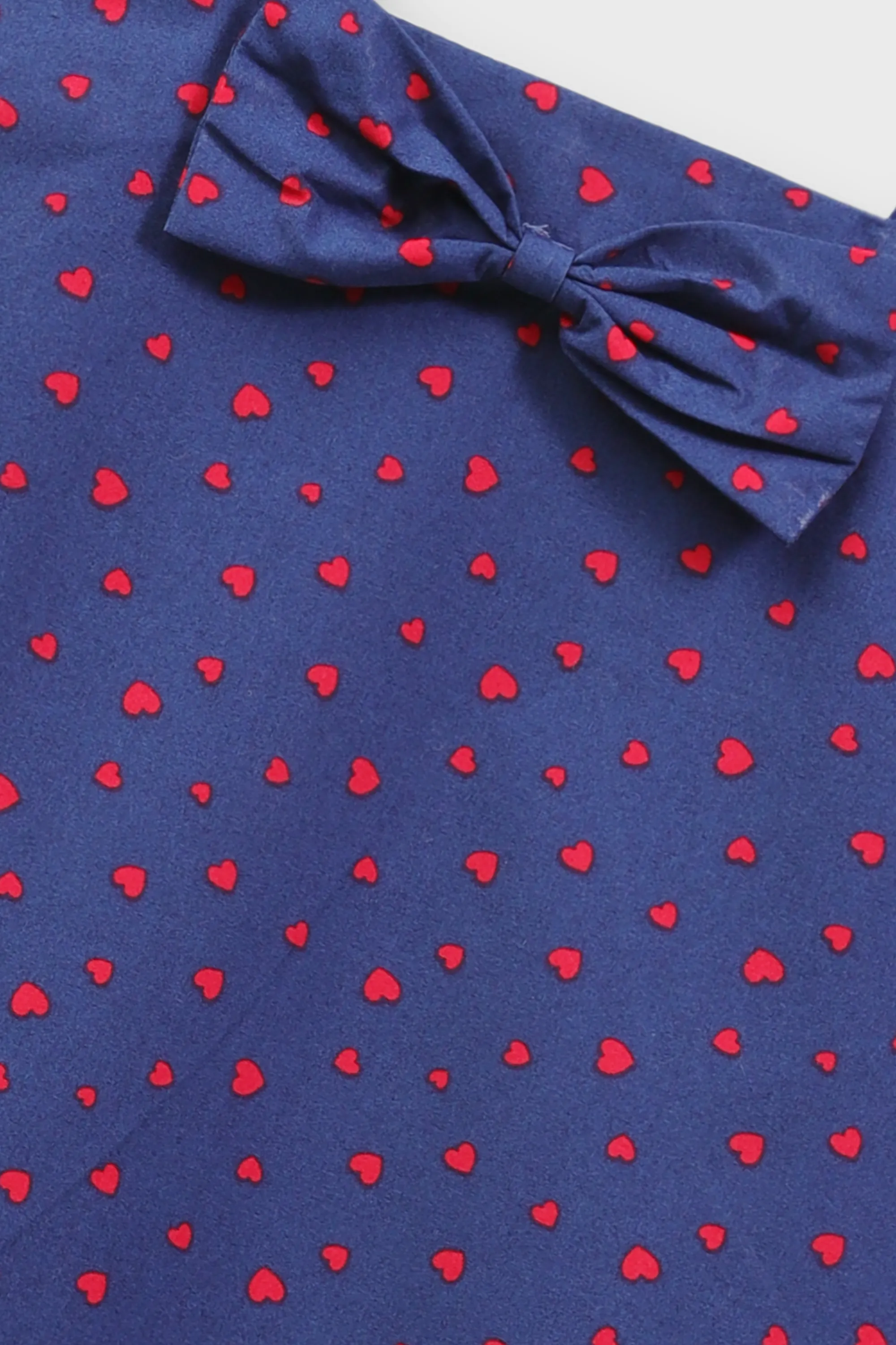 Navy Heart Print Cotton Dress - Image 2