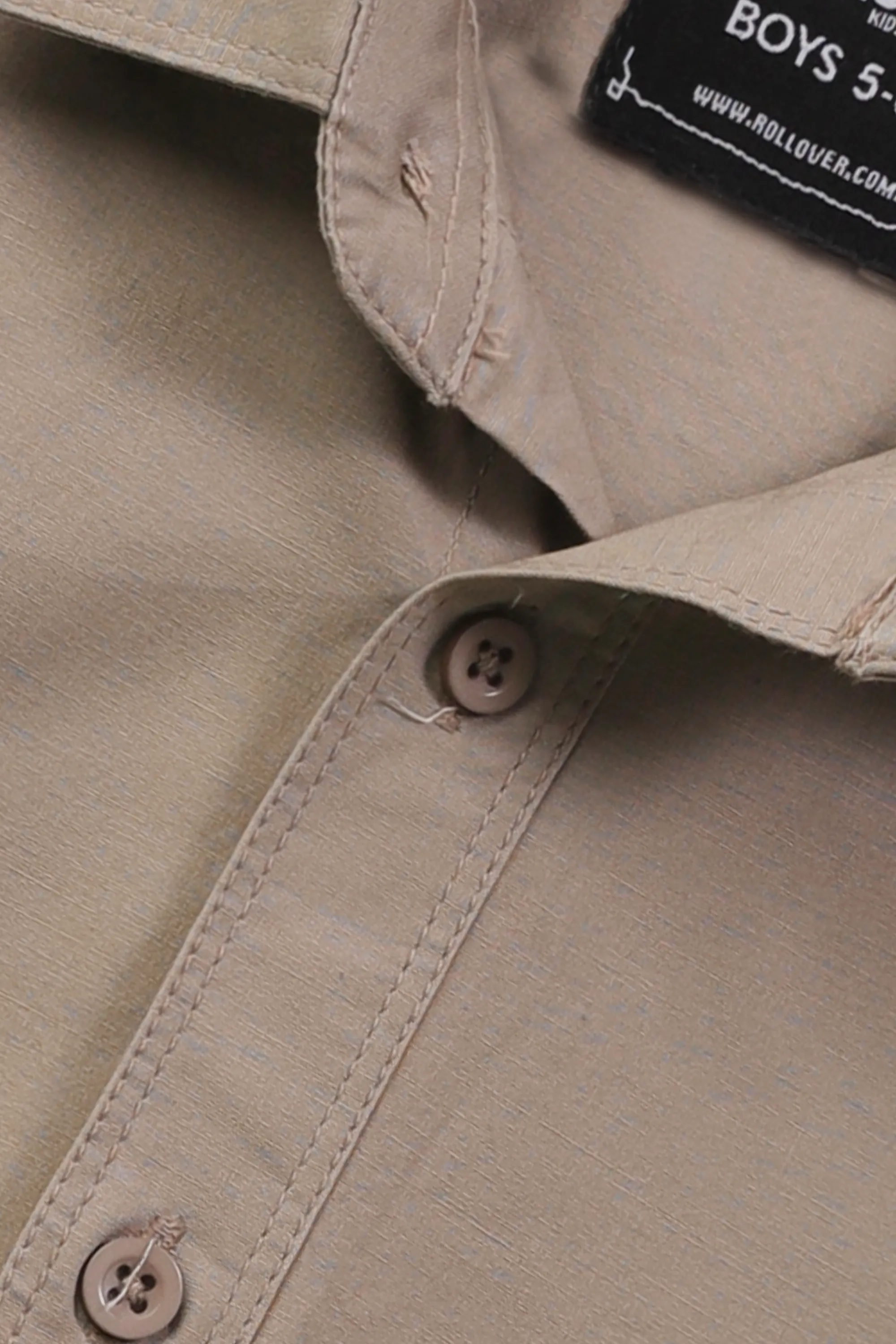 Boys Sandstone Cotton Shirt - Image 2