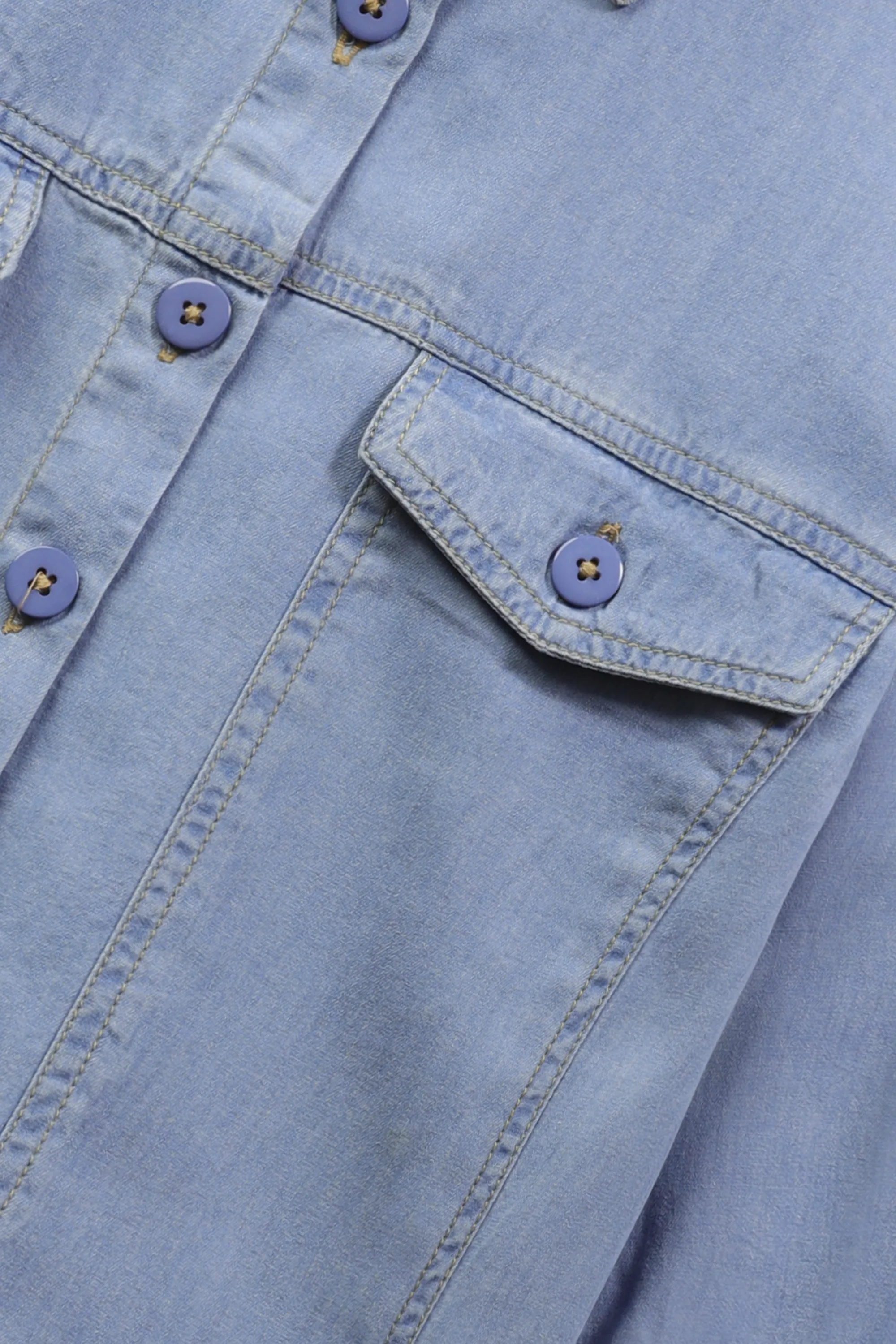 Sky Solid Denim Top - Image 2