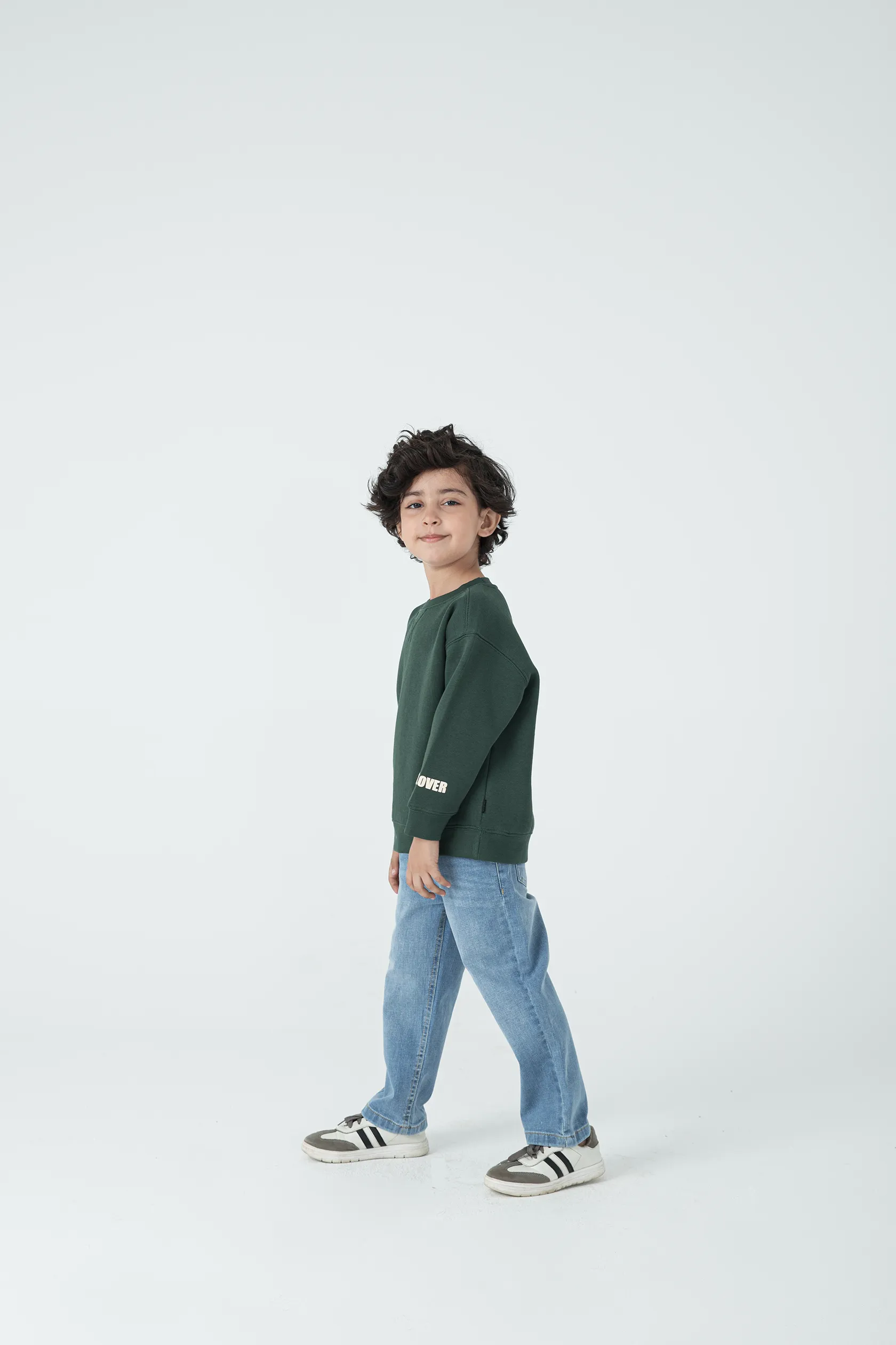 Boys Deep Green Fleece Sweatshirt - Image 2