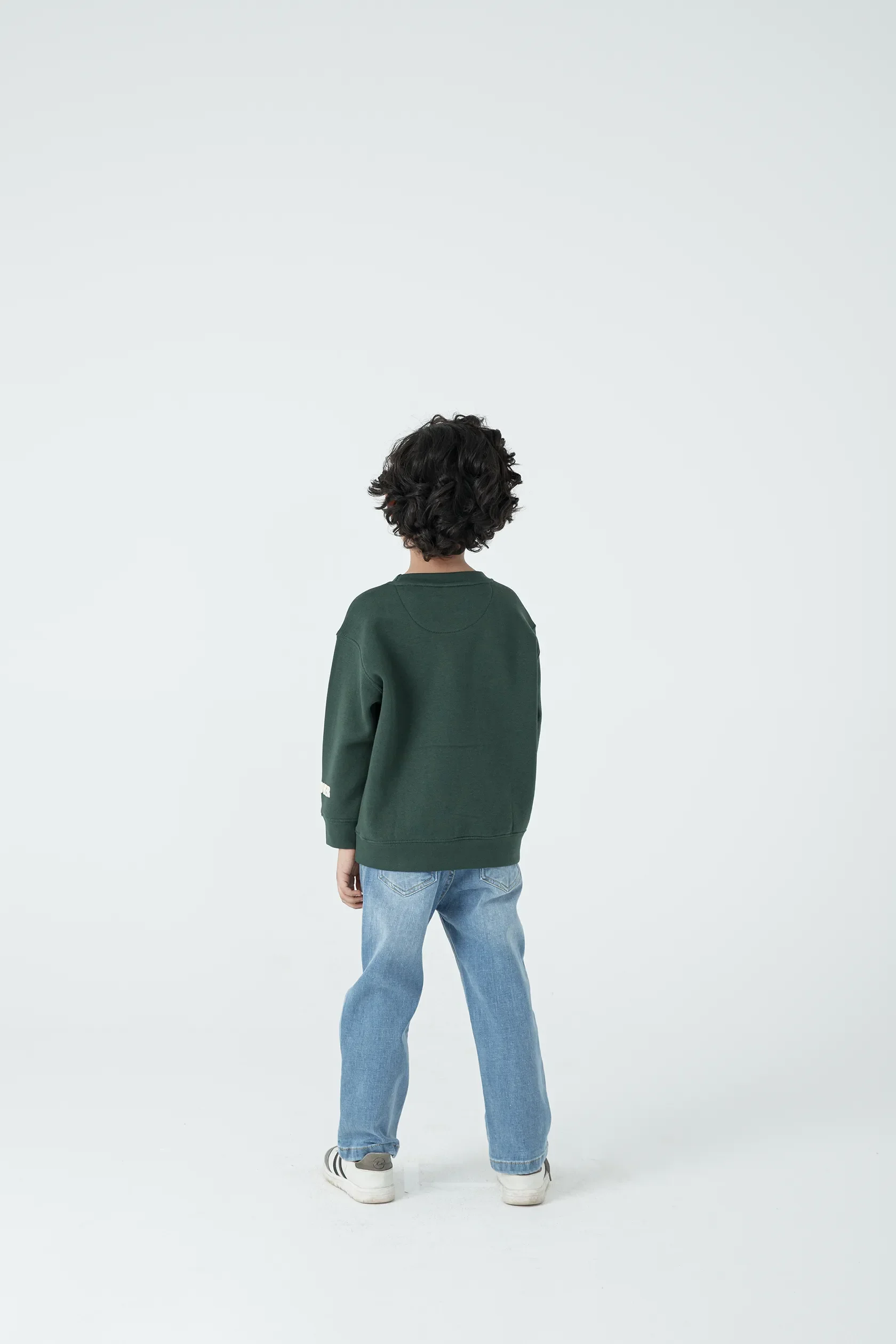Boys Deep Green Fleece Sweatshirt - Image 3