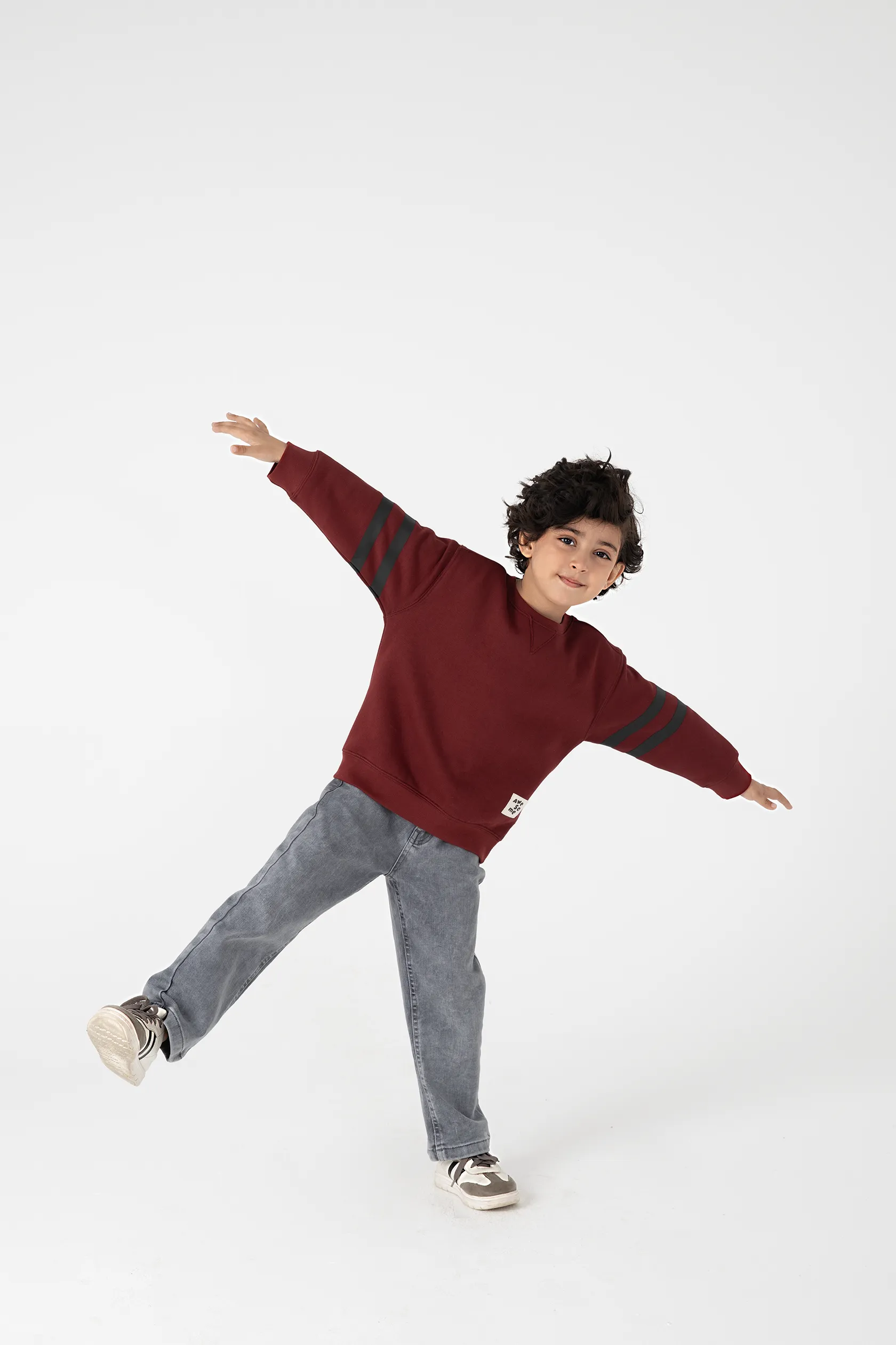 Boys Burgundy Bolt Fleece Sweatshirt - Image 3