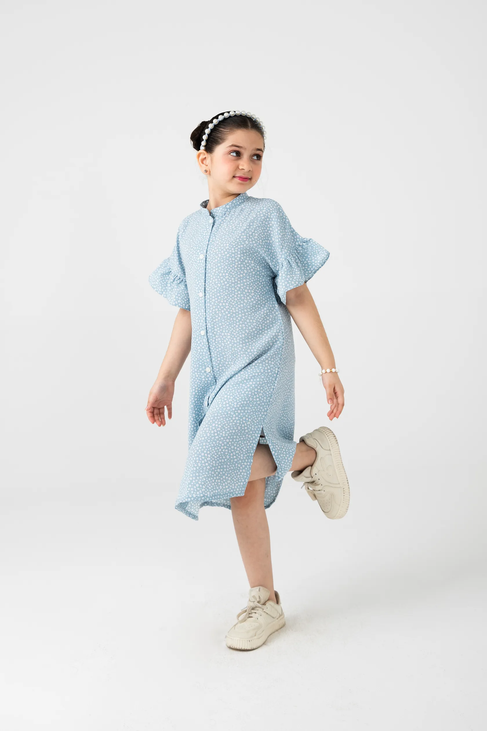 Sky Cotton Linen Long Dress - Image 2