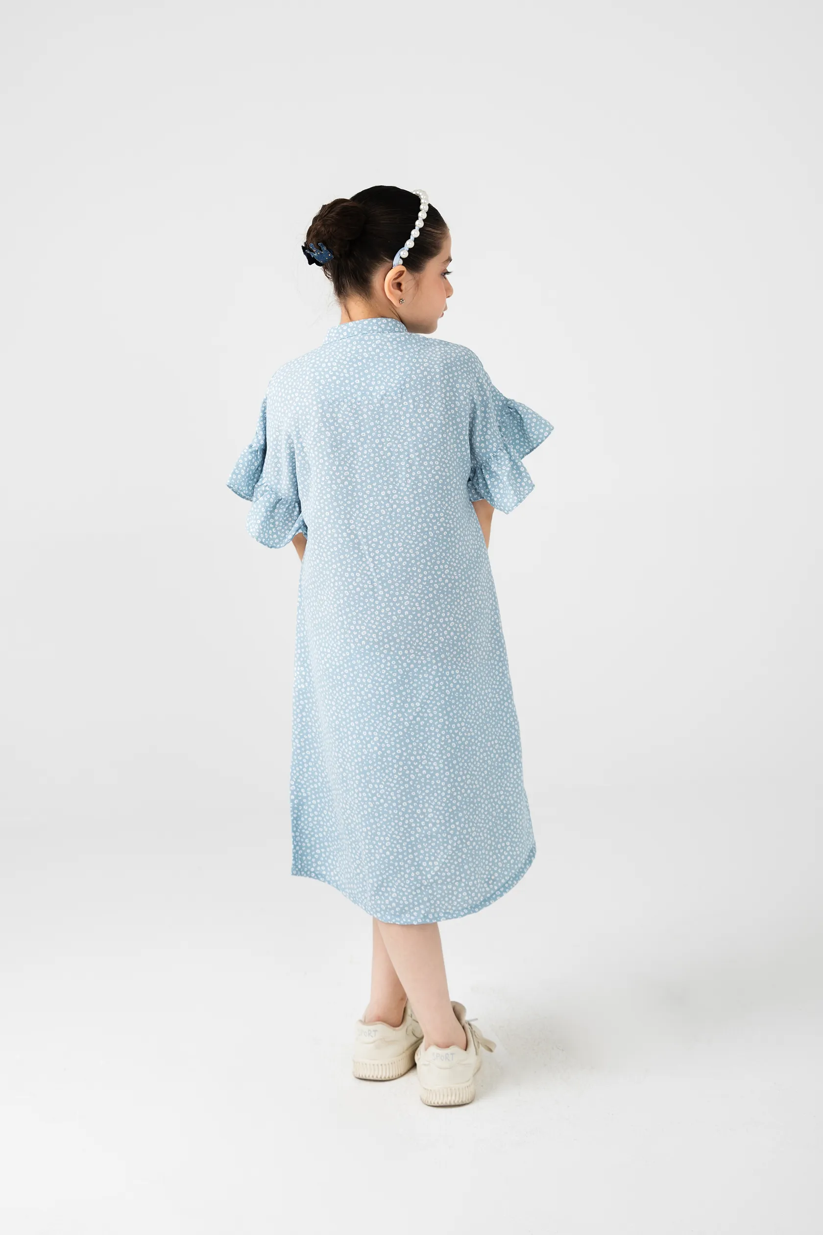 Sky Cotton Linen Long Dress - Image 3