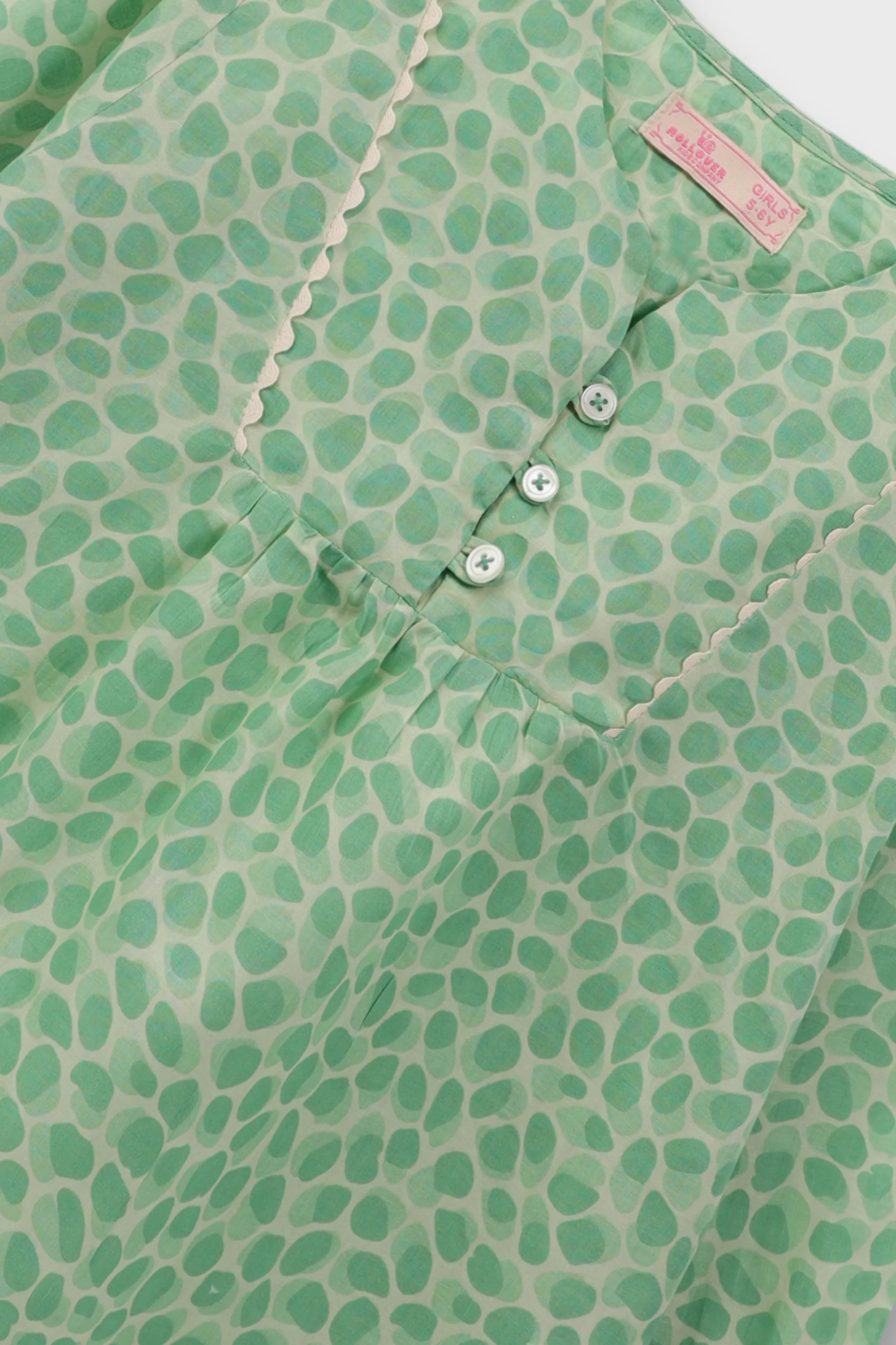 Green Pebble Printed Cotton Top - Image 2