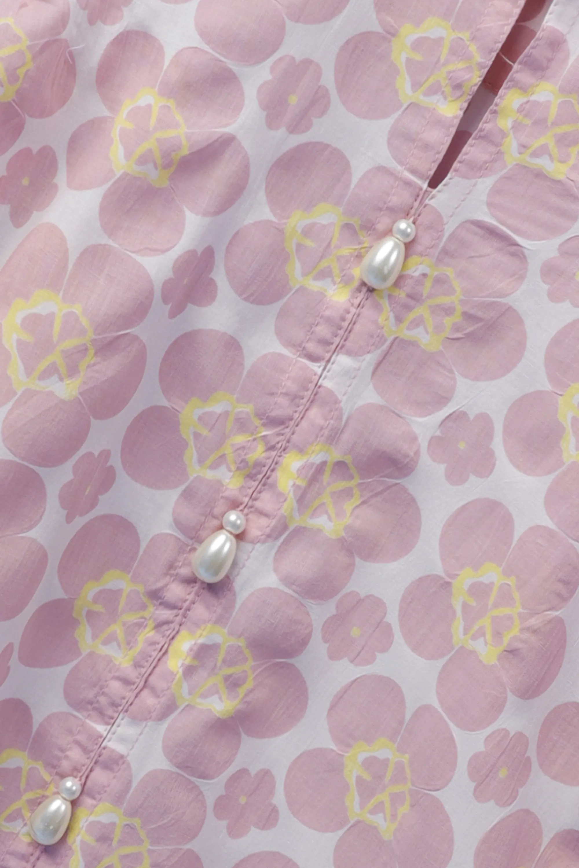 Pink Floral Printed Cotton Top - Image 2