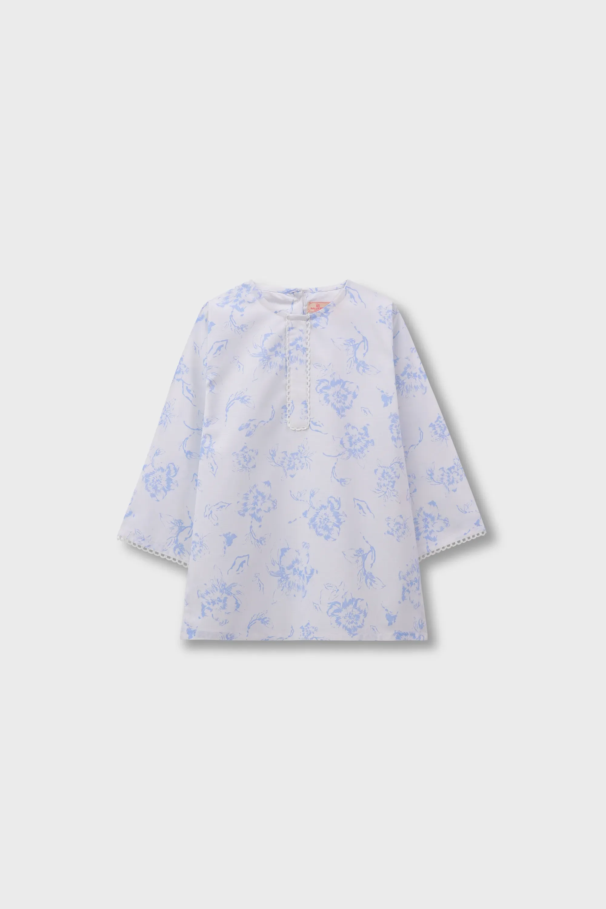 Blue Blossom Printed Cotton Top