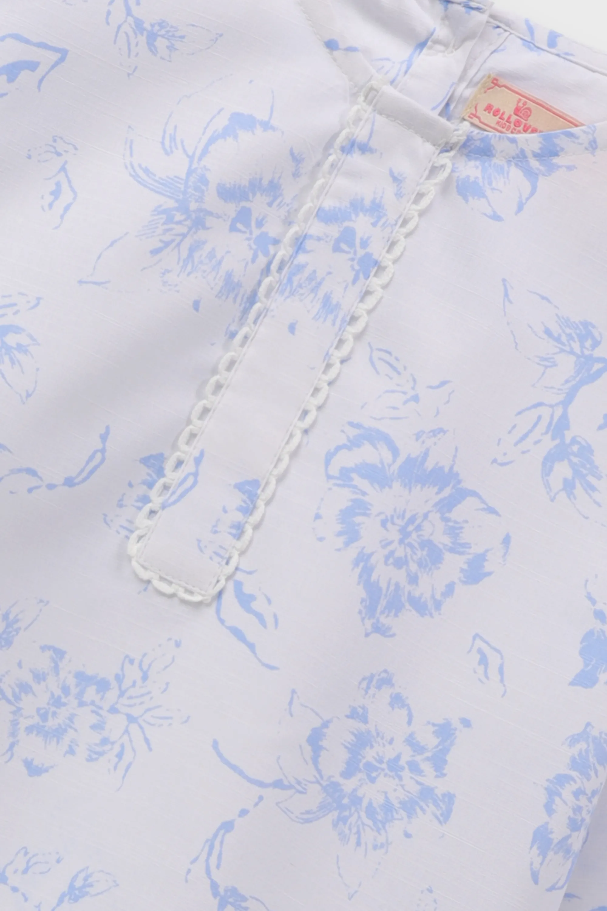 Blue Blossom Printed Cotton Top - Image 2
