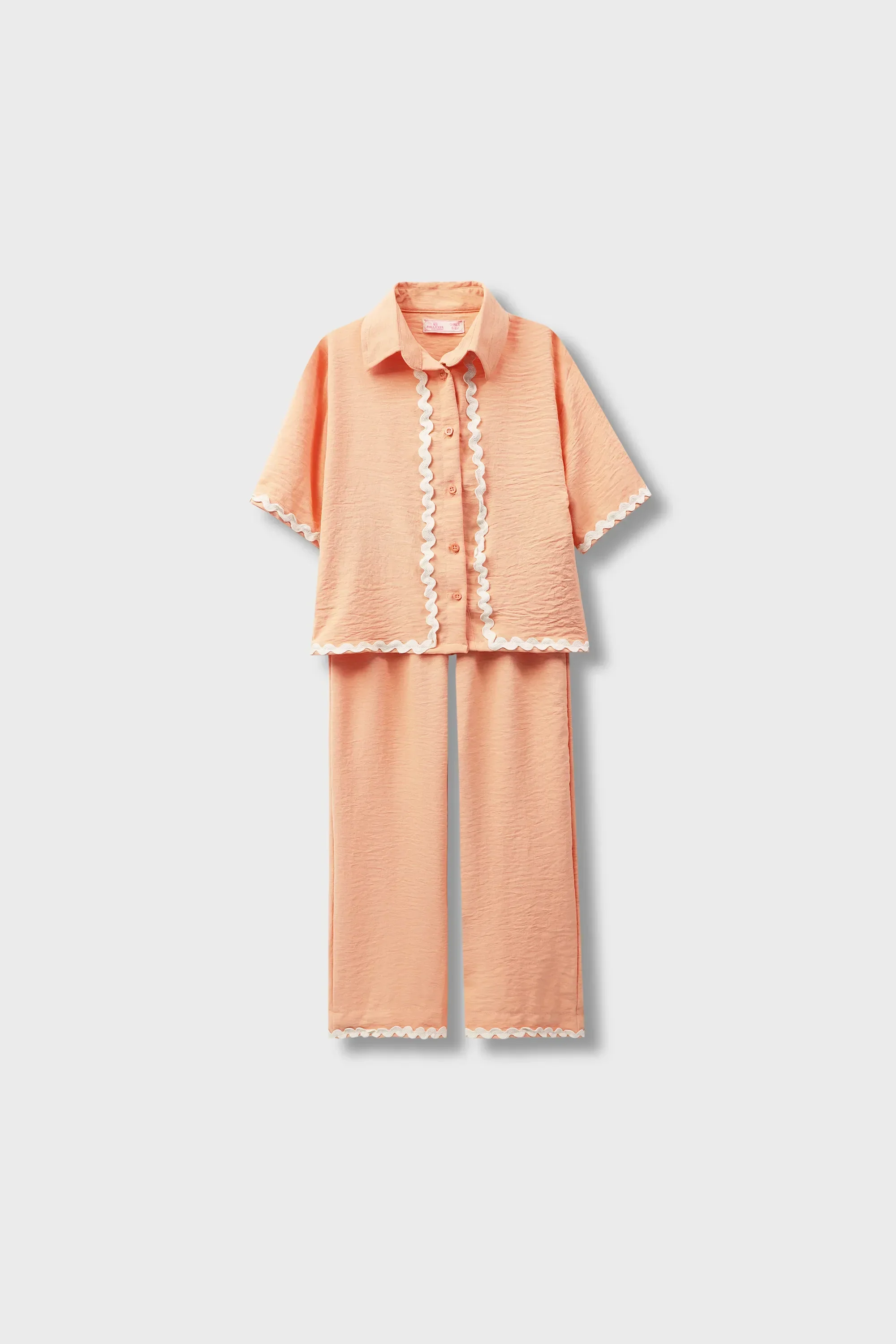 Girls Peach Mouzal Ruffle Co-ord Set - Image 3