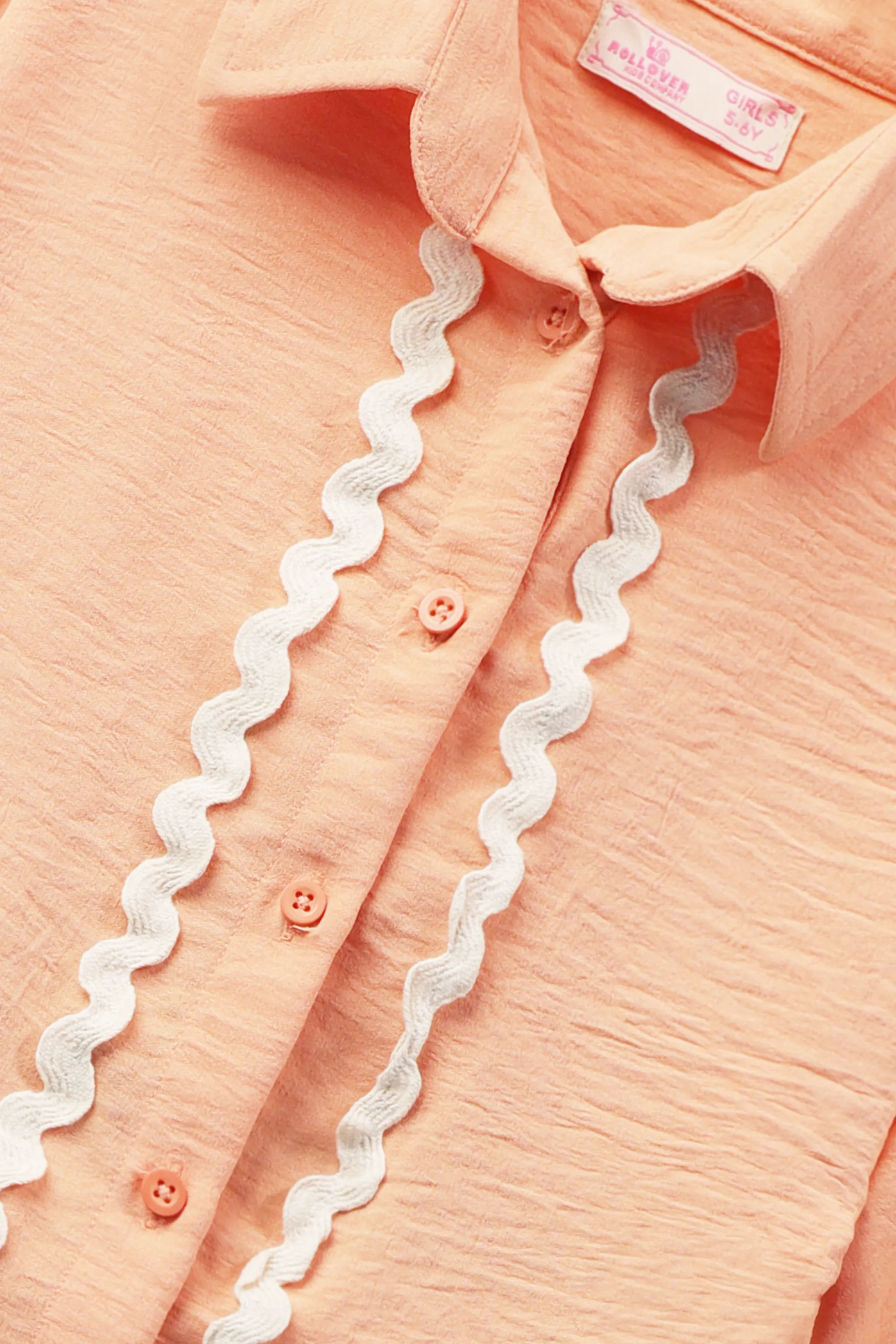 Girls Peach Mouzal Ruffle Co-ord Set - Image 4