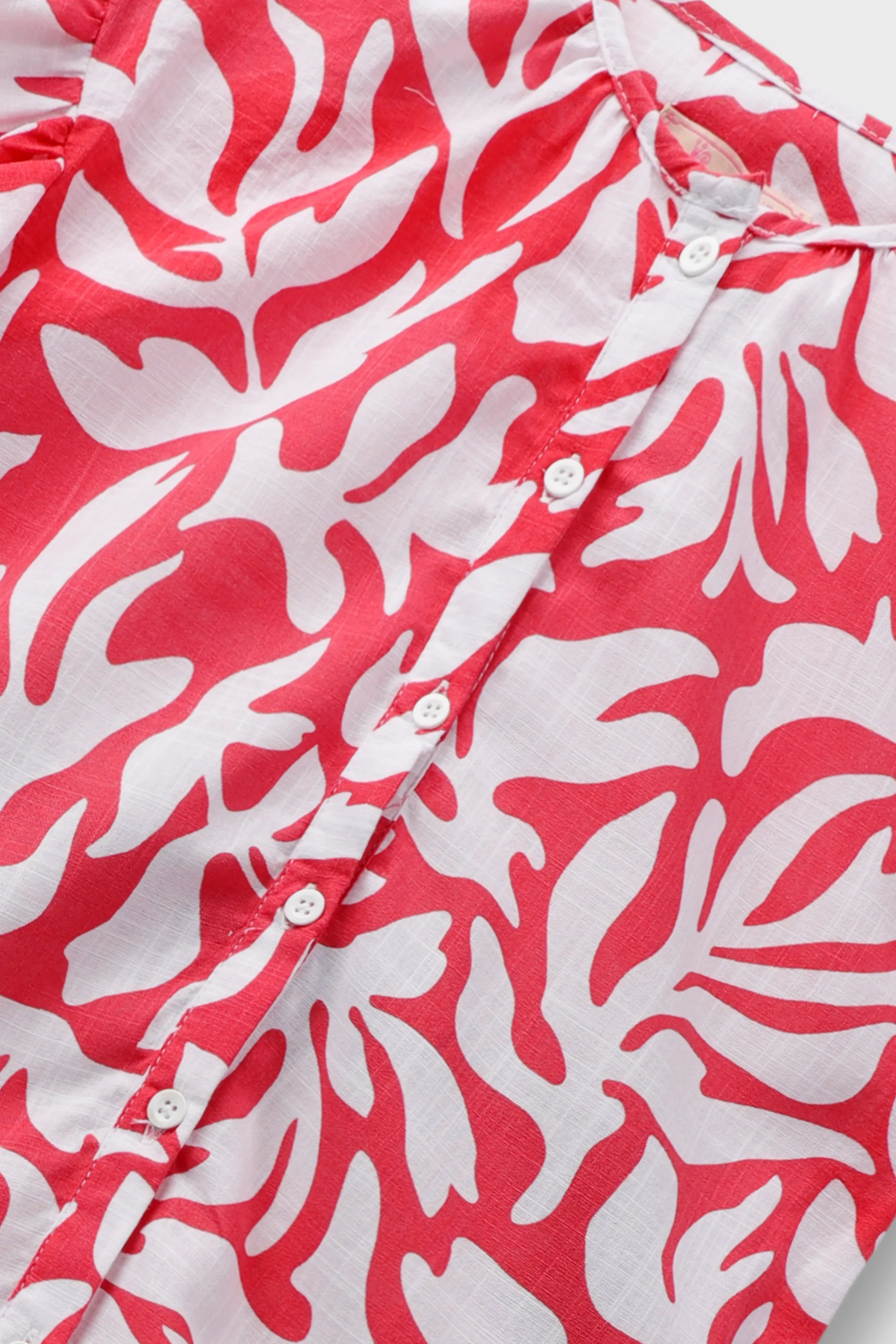 Girls Red Printed Cotton Co-ord Set - Image 5