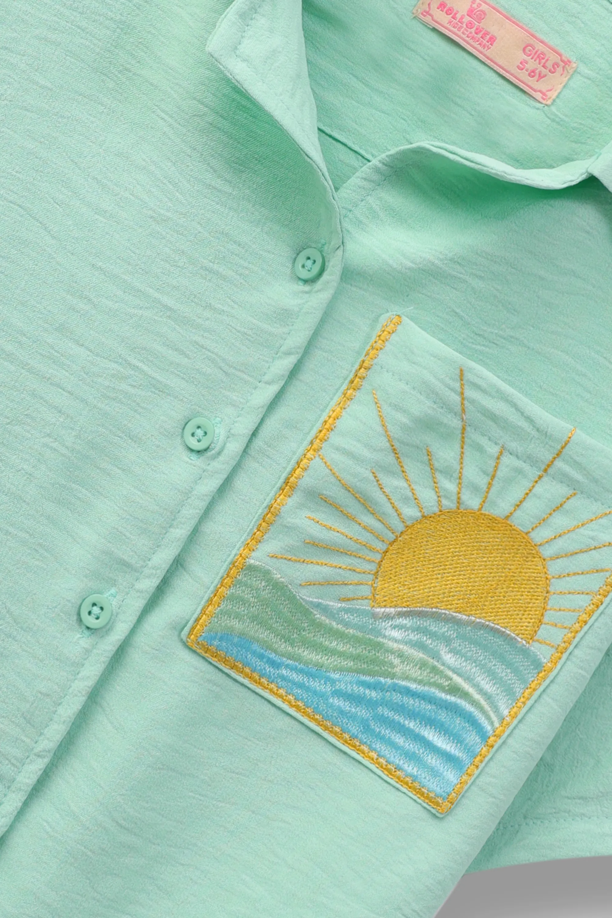 Cool Mint Mouzal Embroidered Top - Image 2