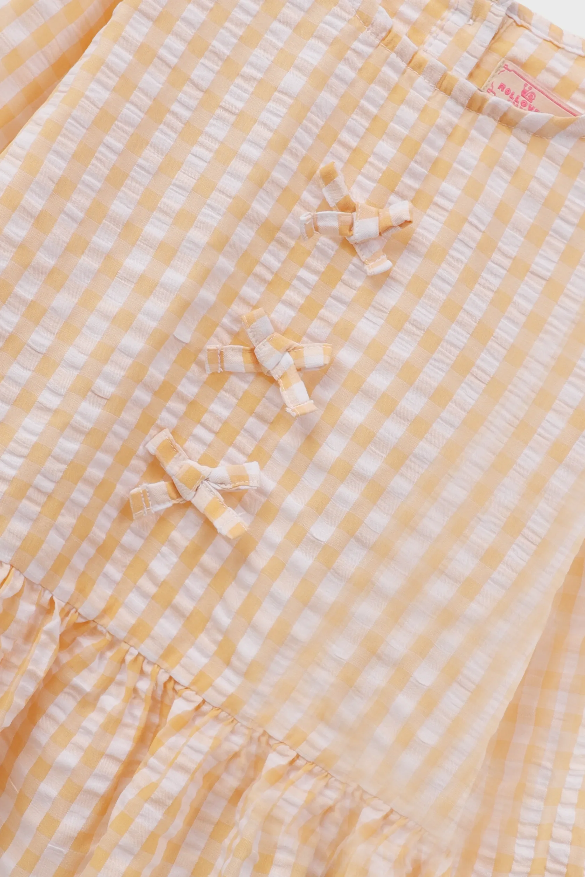 Yellow Checkered Peplum Cotton Top - Image 2