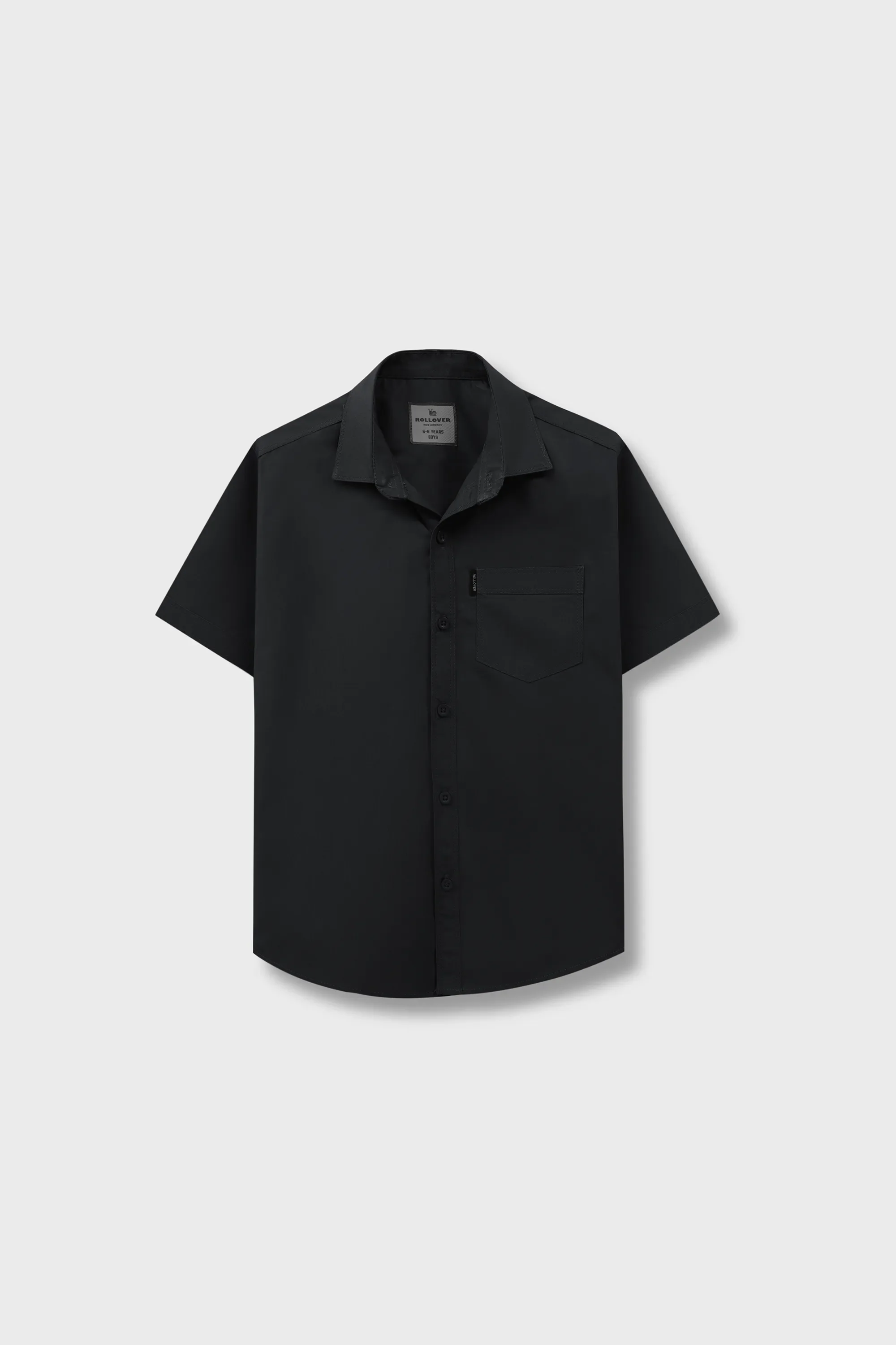 Deep Black Classic Boys’ Cotton Shirt - Image 4