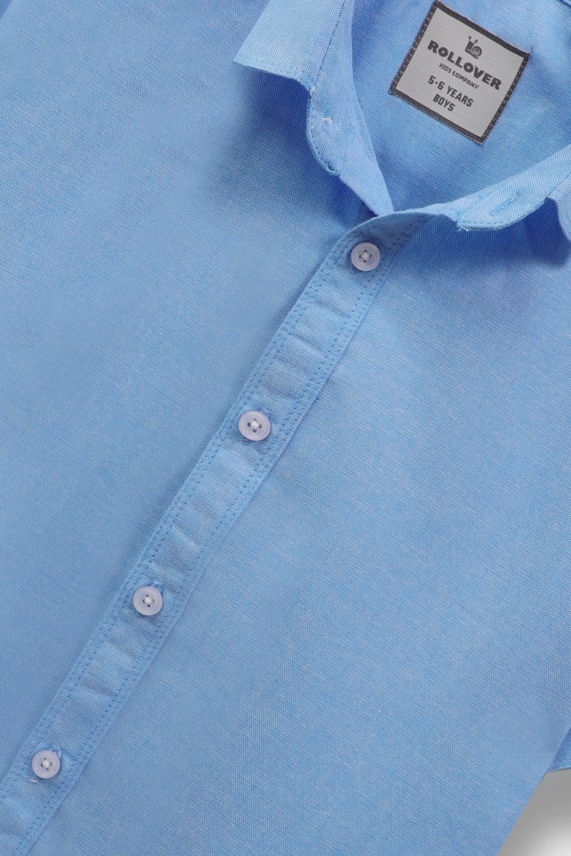 Boys Light Blue Chambray Casual Shirt - Image 2