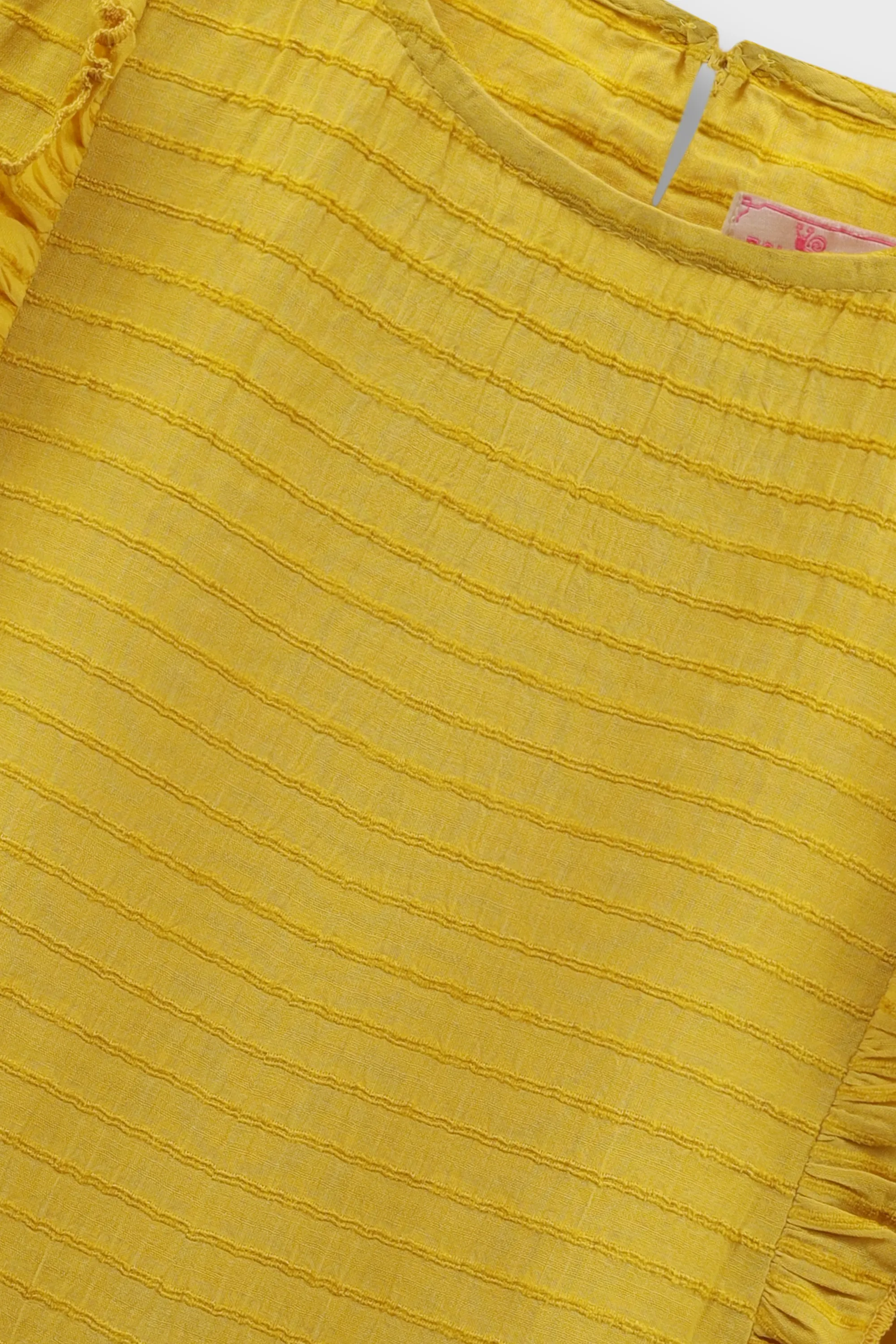 Mustard Ruffle Sleeve Cotton Top - Image 2