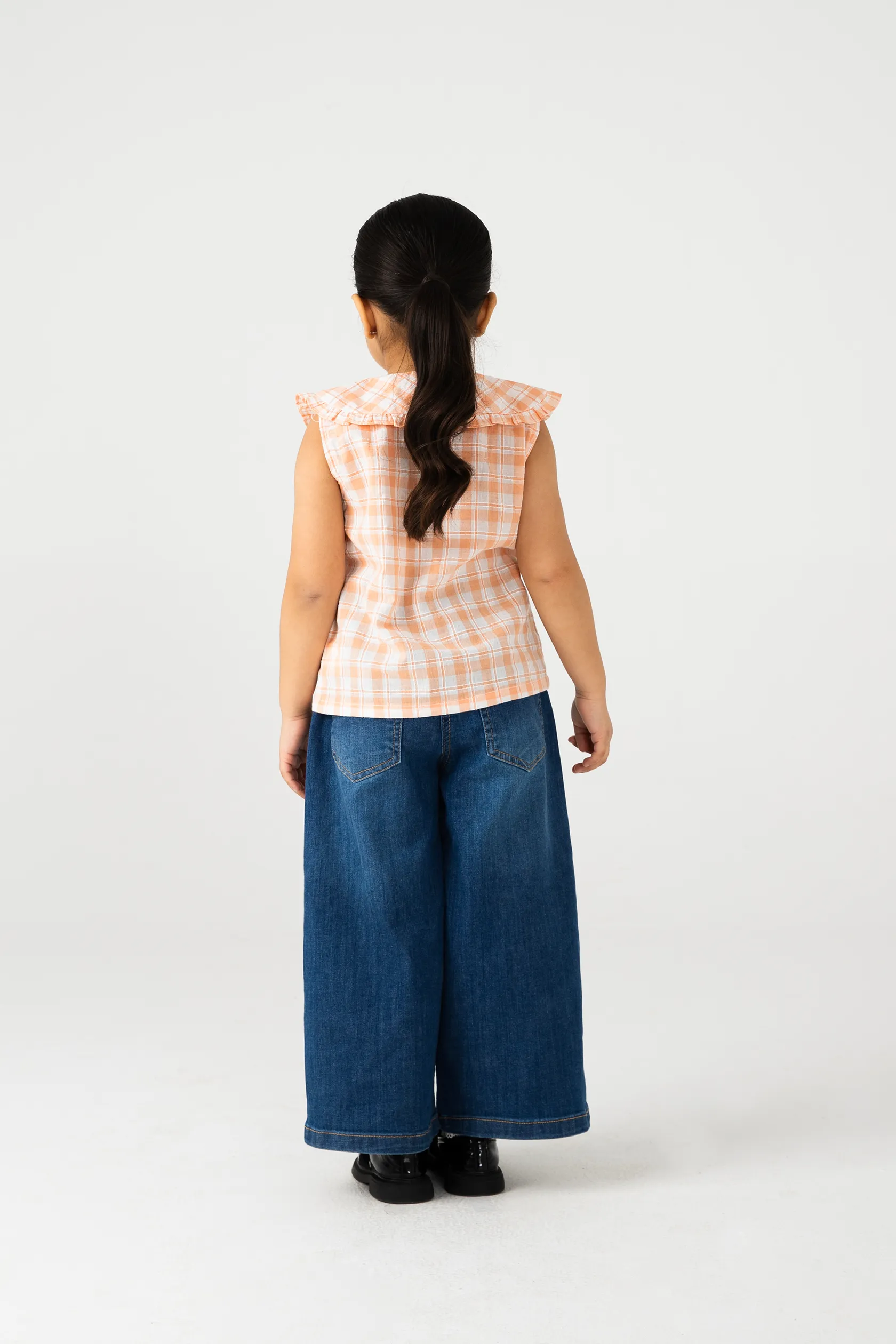Coral Plaid Cotton Top - Image 3