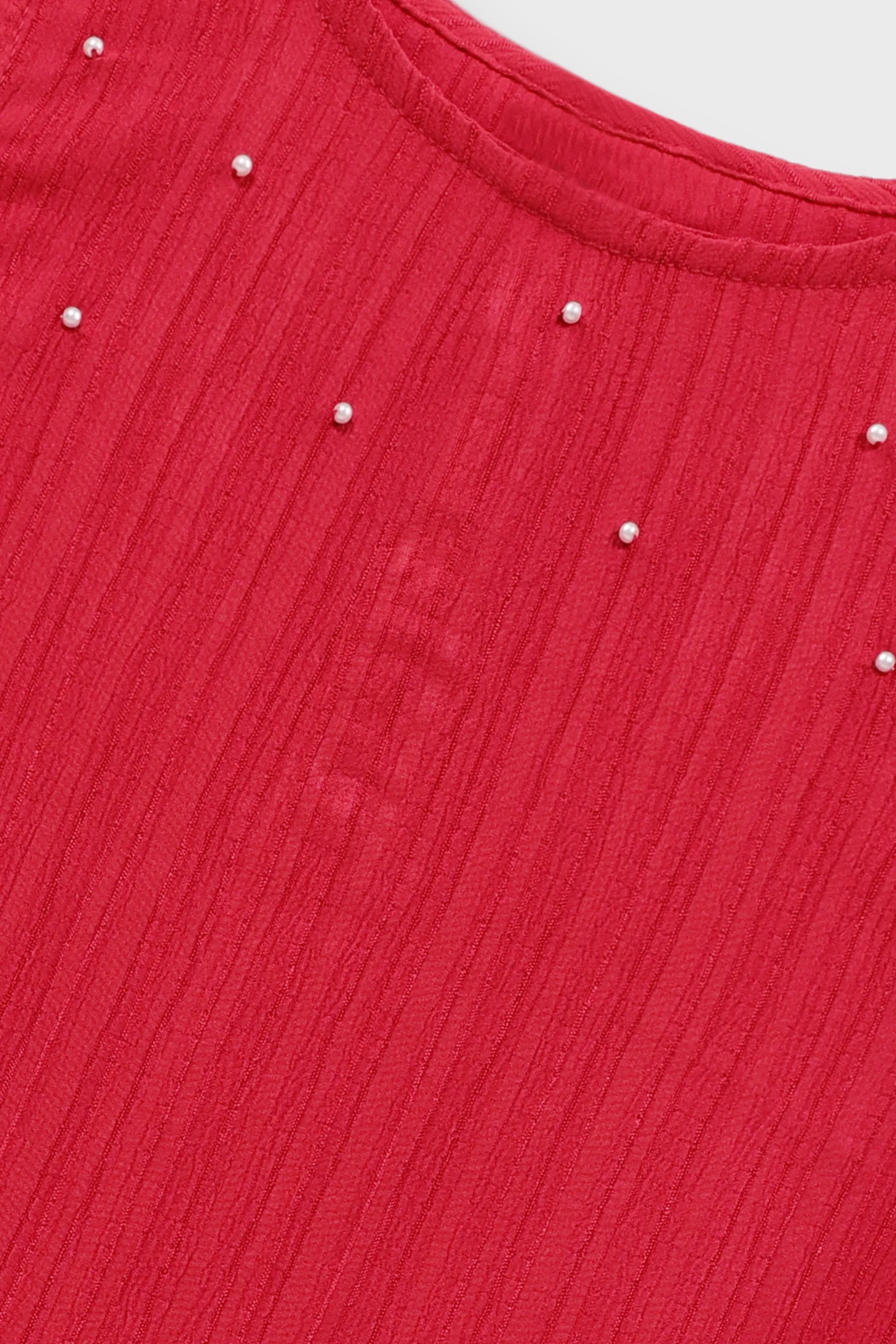 Scarlet Elegance Cotton Dress - Image 2