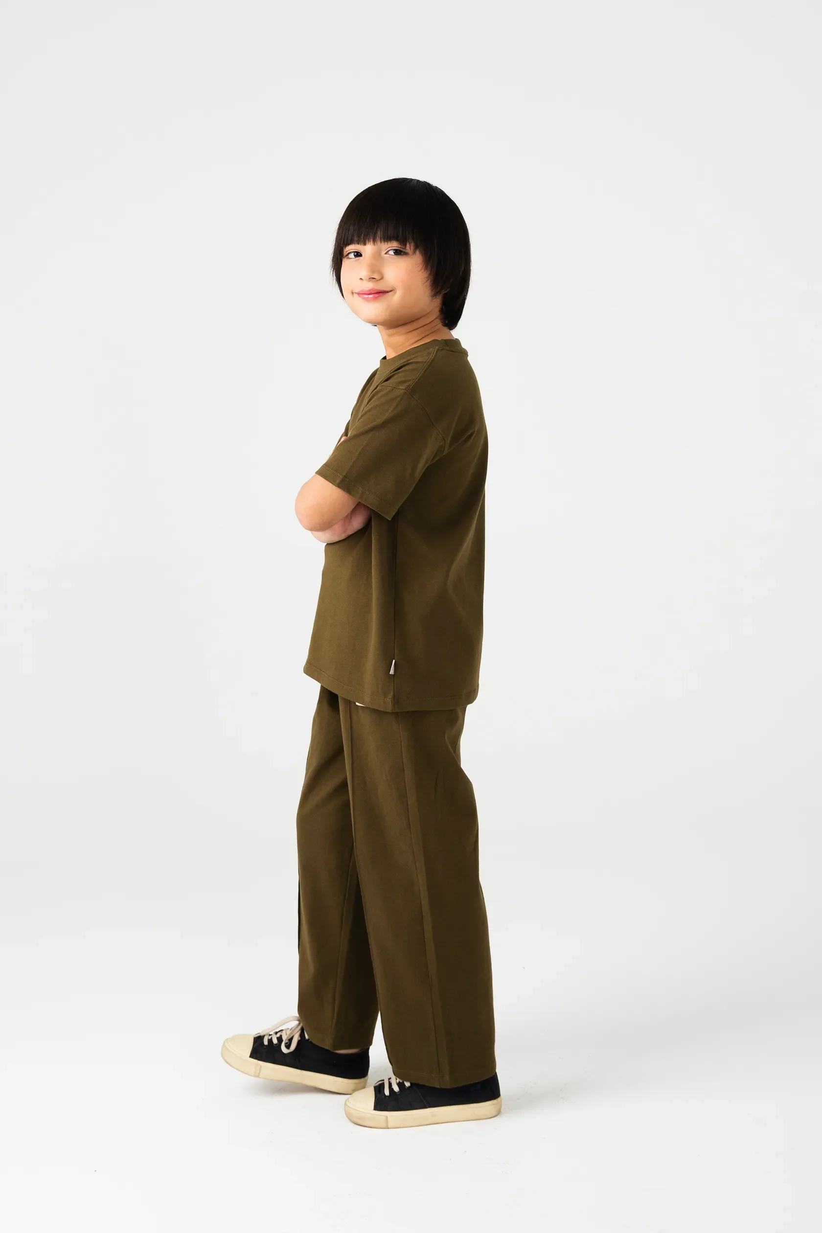 Boys Olive Jersey Co-Ord Set - Image 2