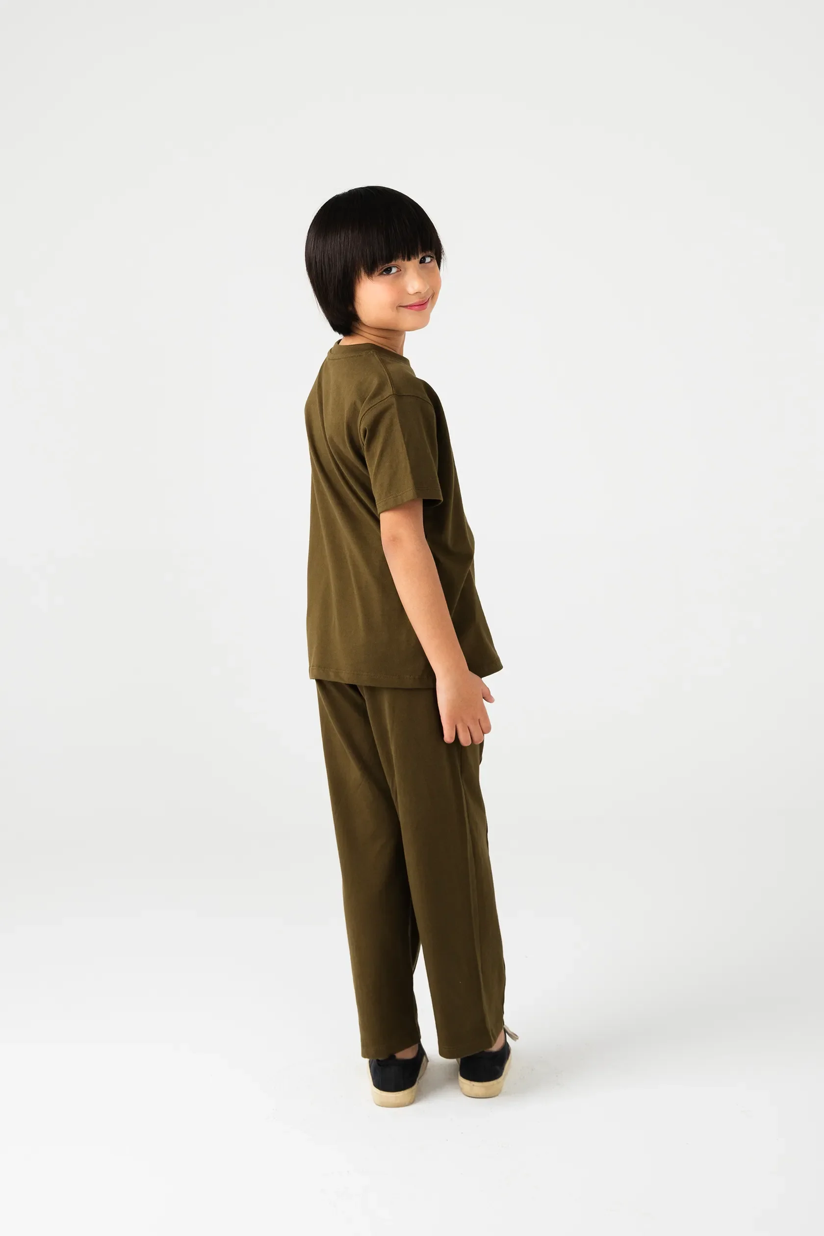 Boys Olive Jersey Co-Ord Set - Image 3