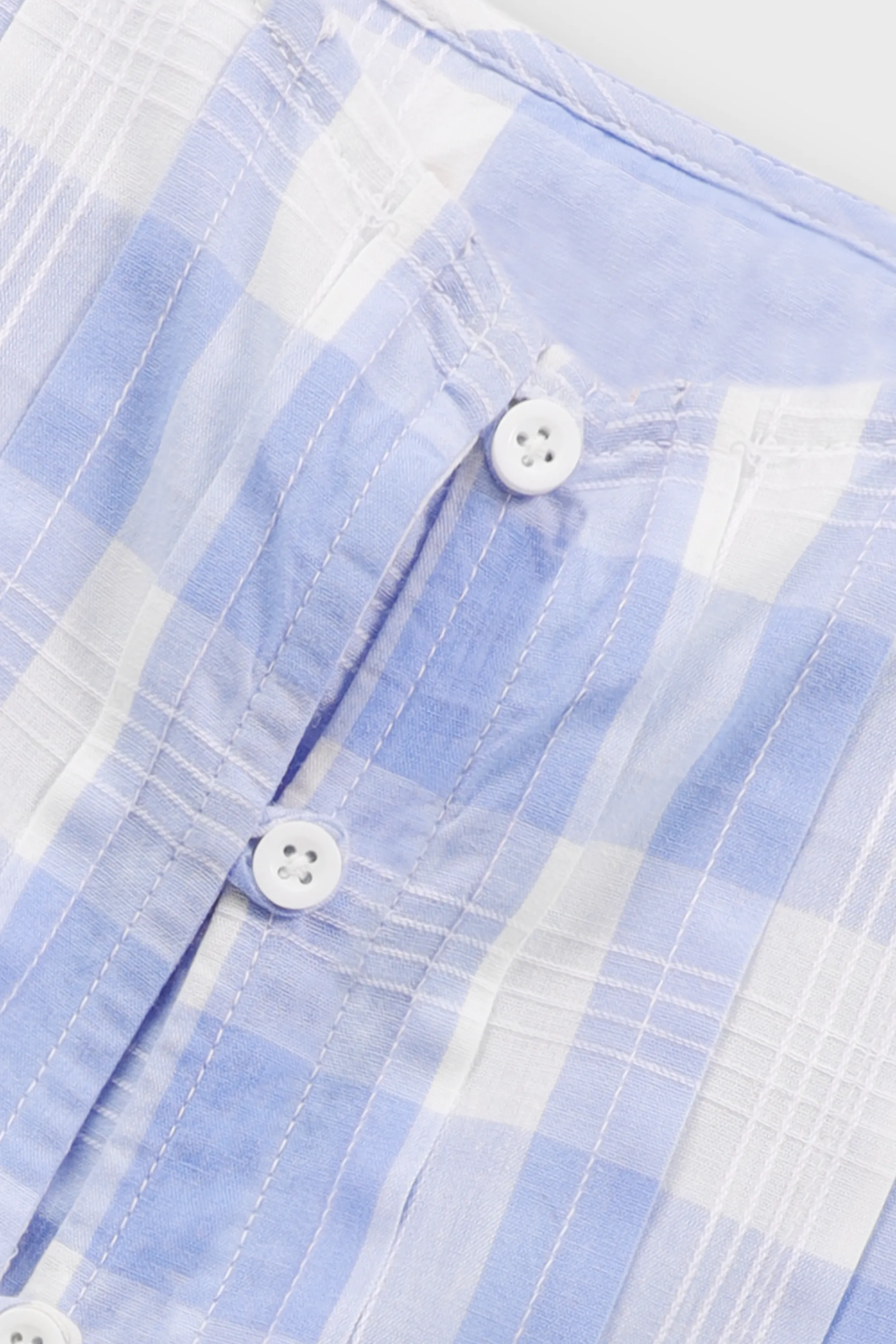 Sky Checkered Cotton Top - Image 2