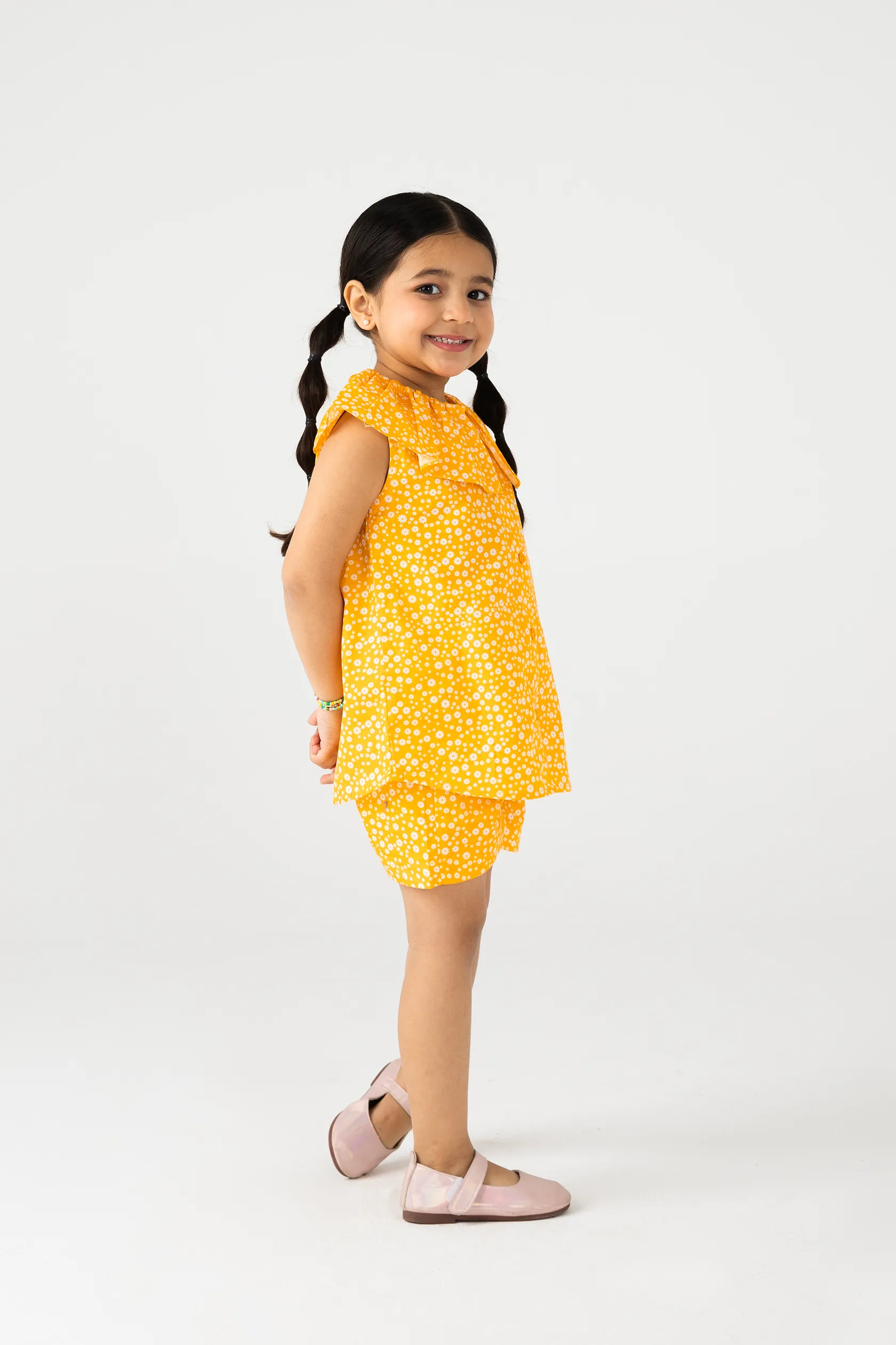 Yellow Daisy Cotton Co-ord Set - Image 3