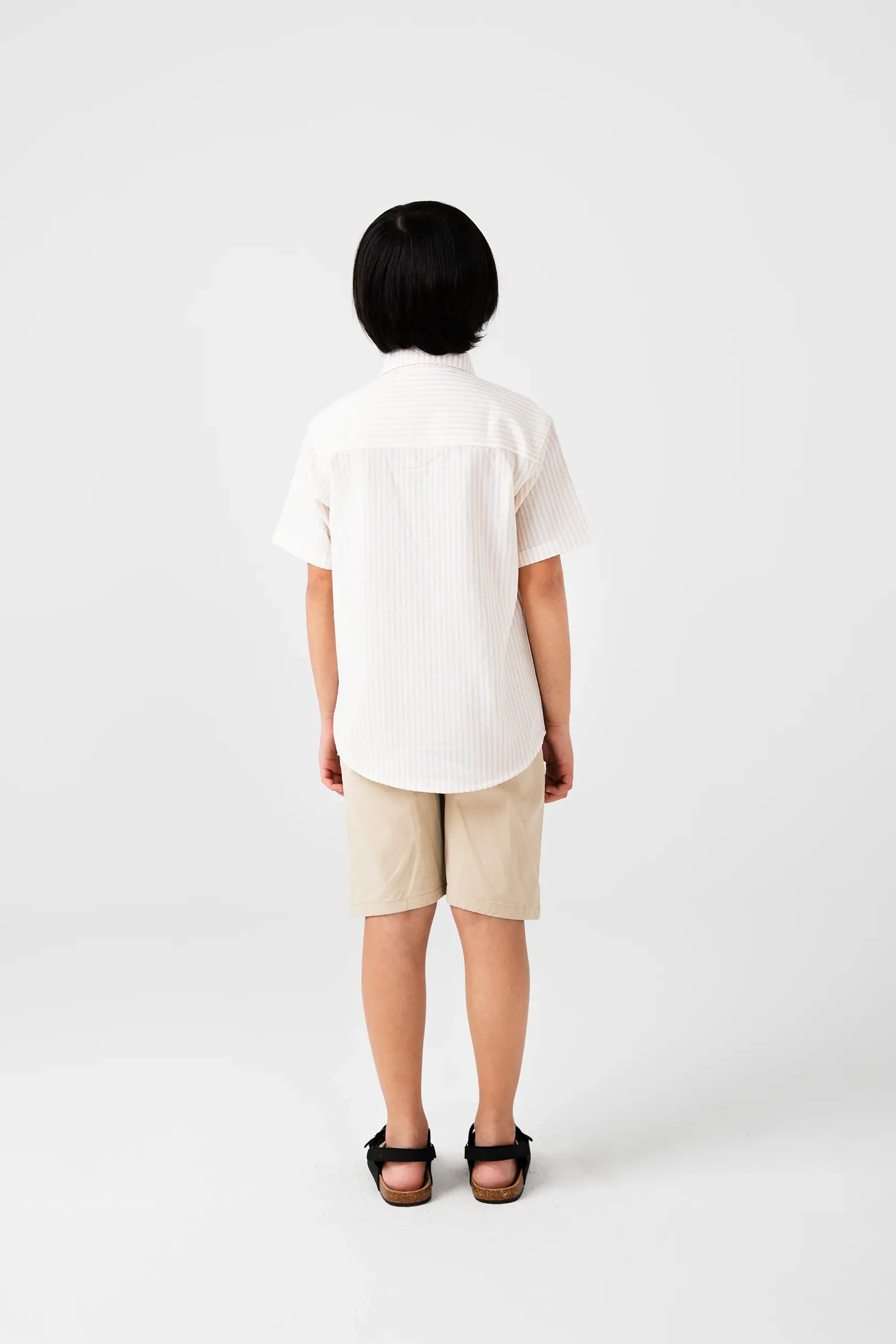 Boys Off-White Cotton Stripe Shirt - Image 3