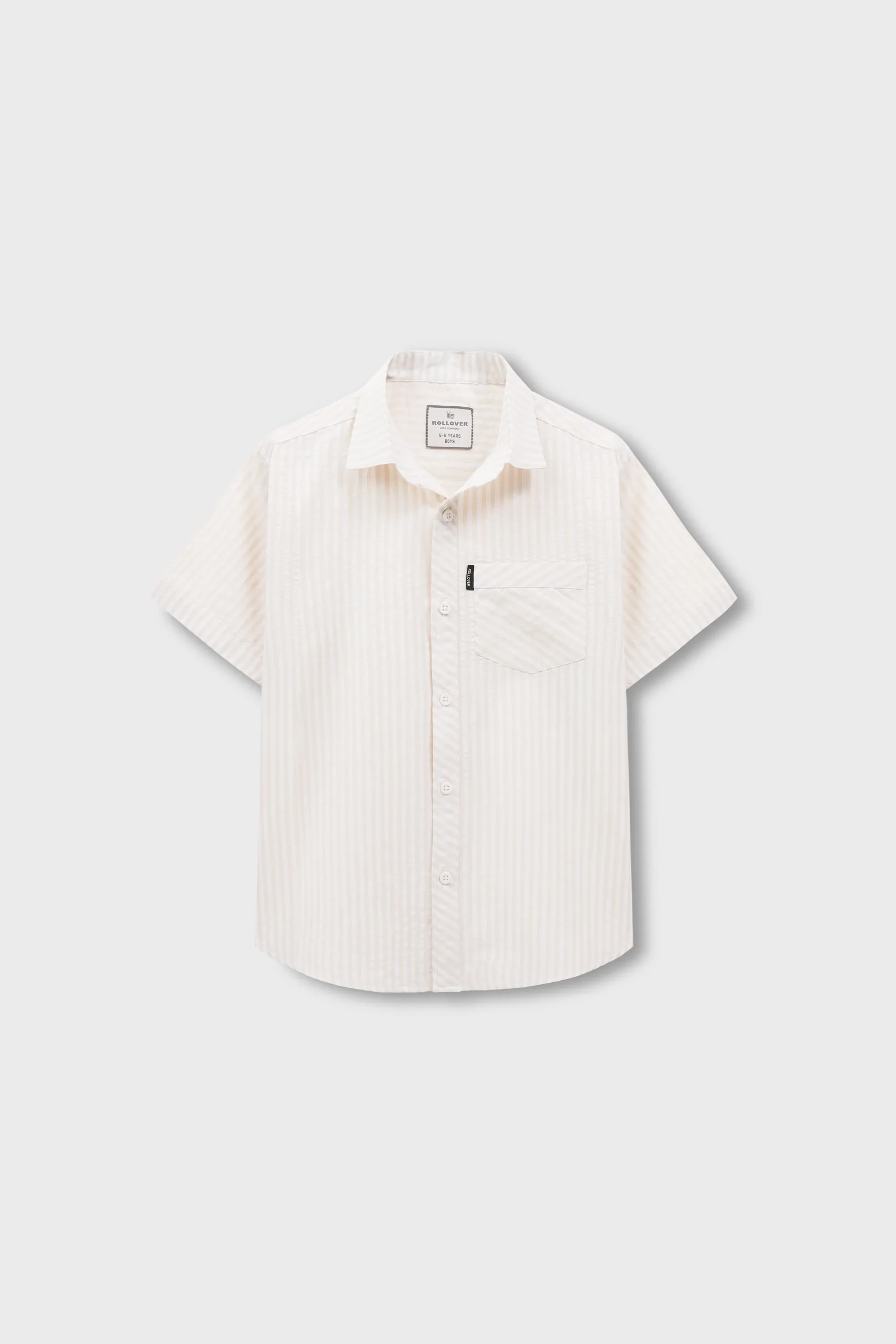 Boys Off-White Cotton Stripe Shirt - Image 4