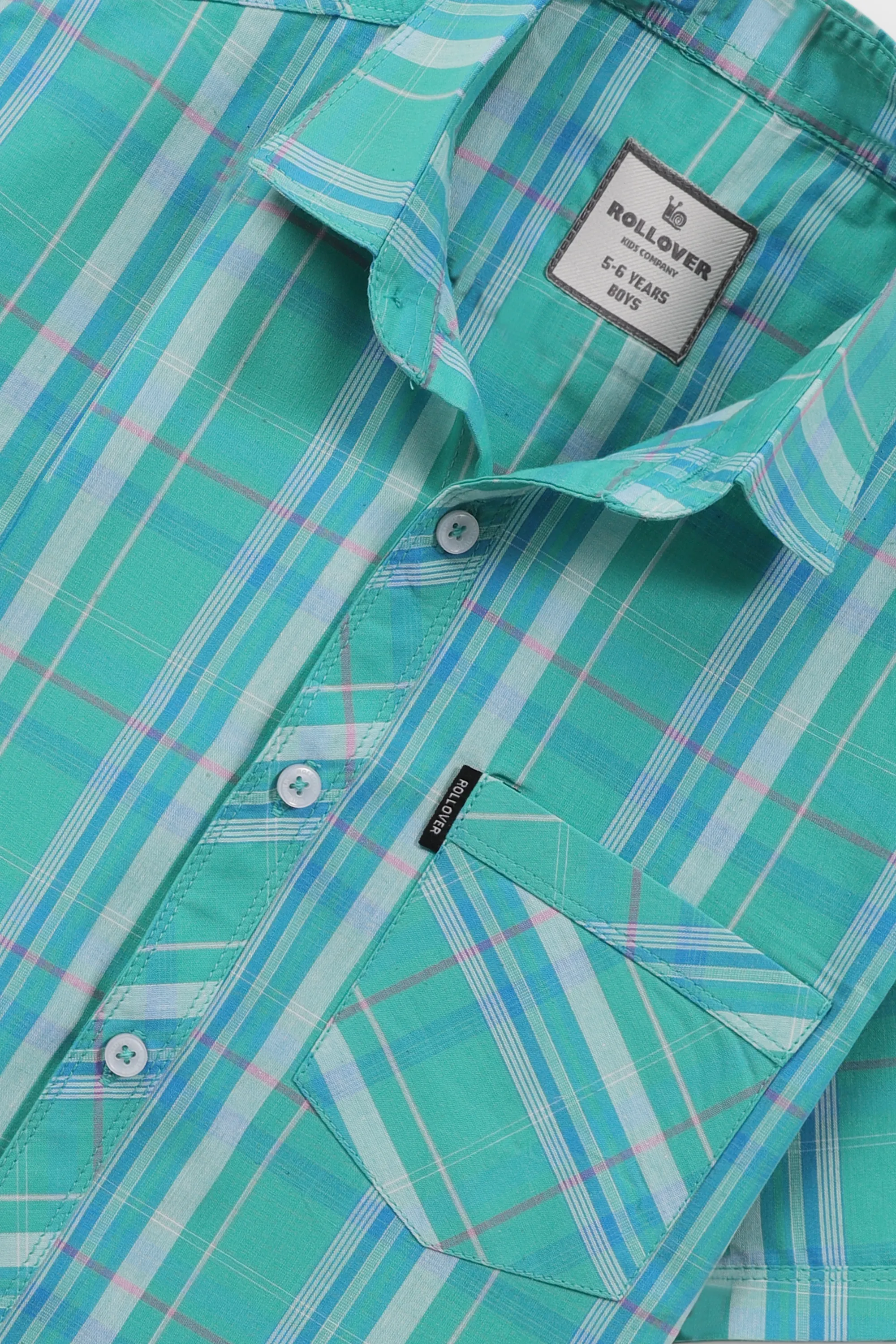 Boys Green Trail Cotton Shirt - Image 2