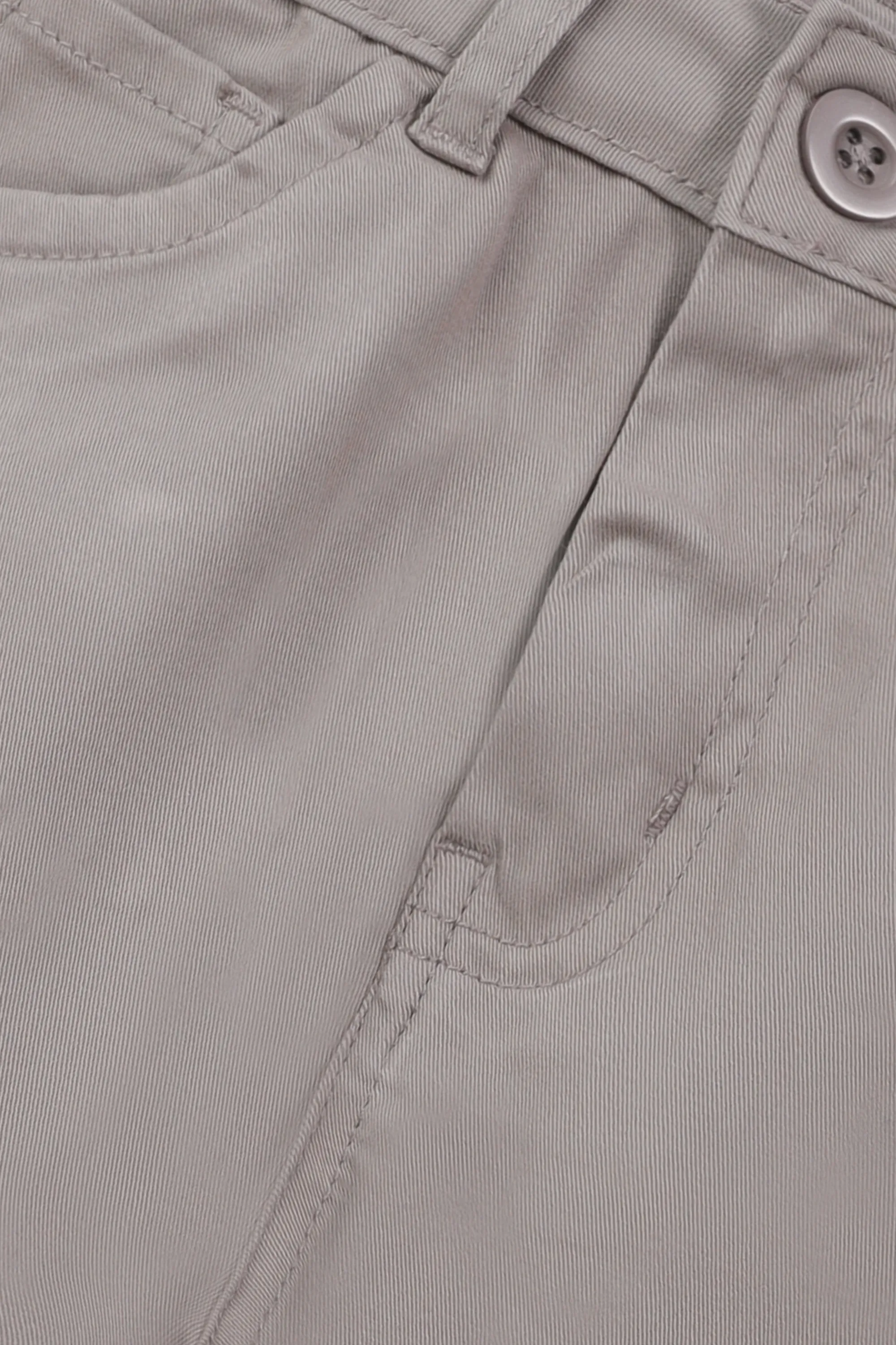 Boys Gray Twill Knee-Length Shorts - Image 2