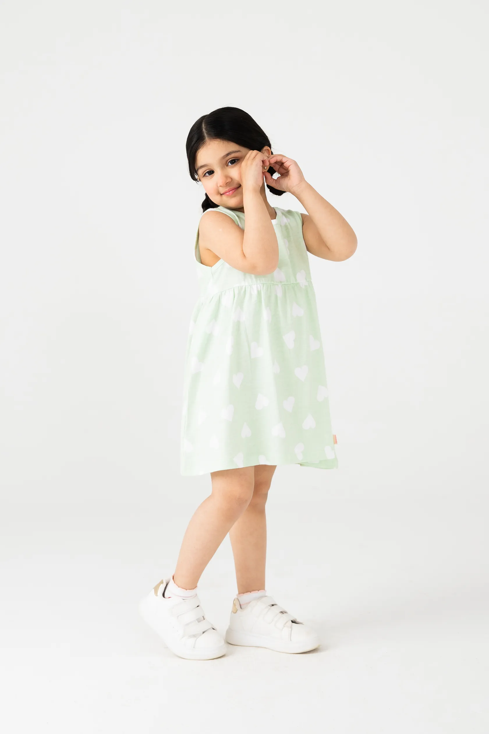Pistachio Heart Jersey Frock - Image 2
