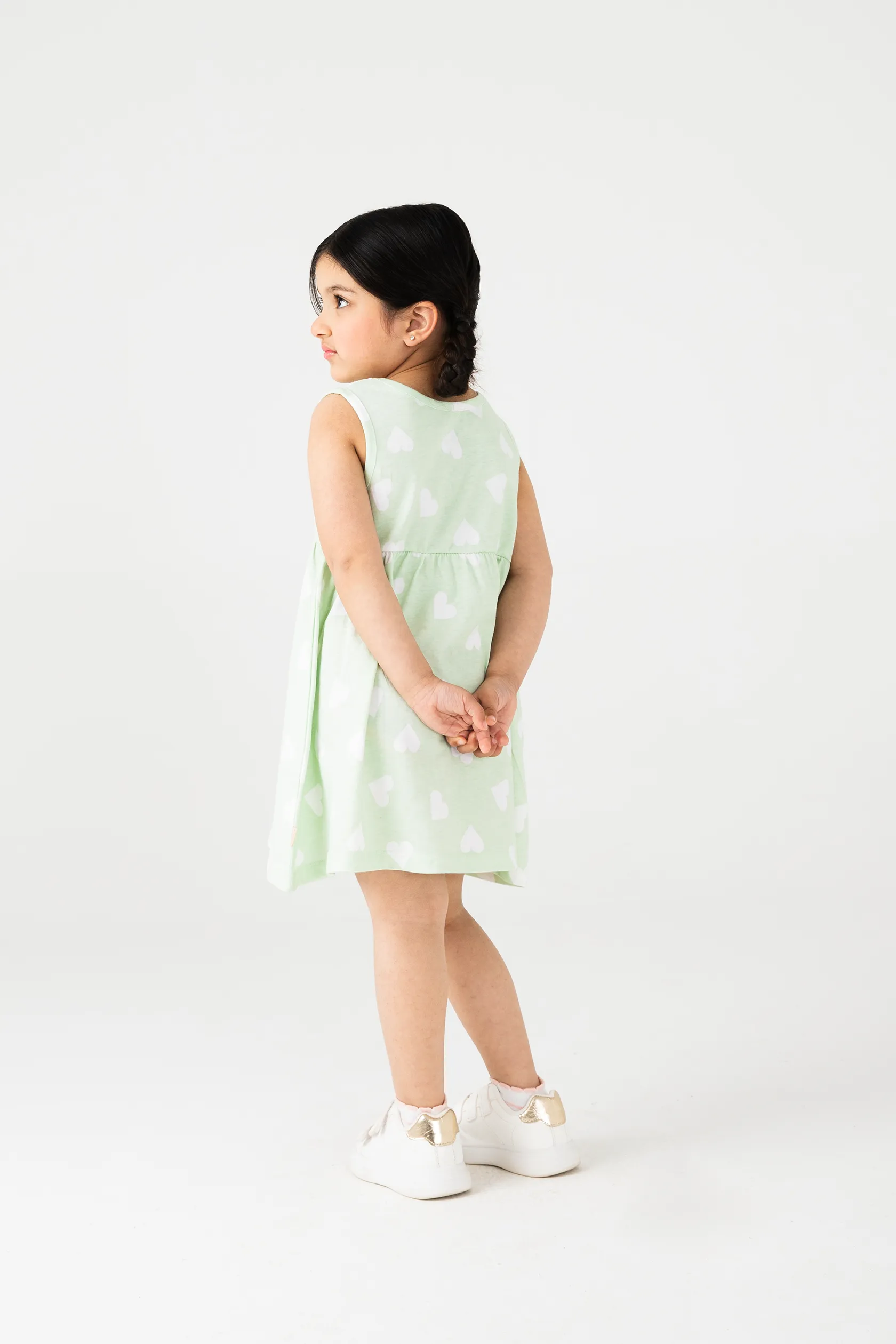 Pistachio Heart Jersey Frock - Image 3