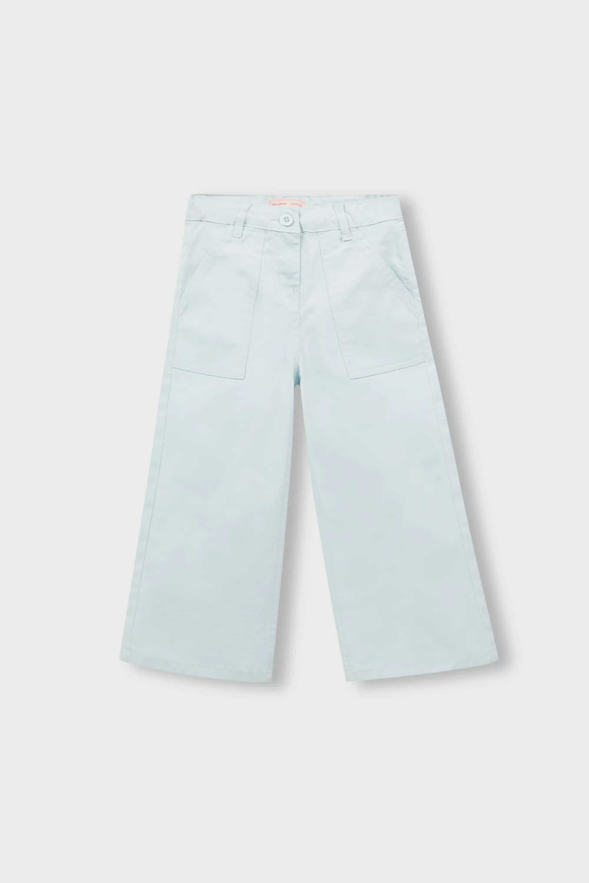 Girls Solid Mint Wide Leg Pants