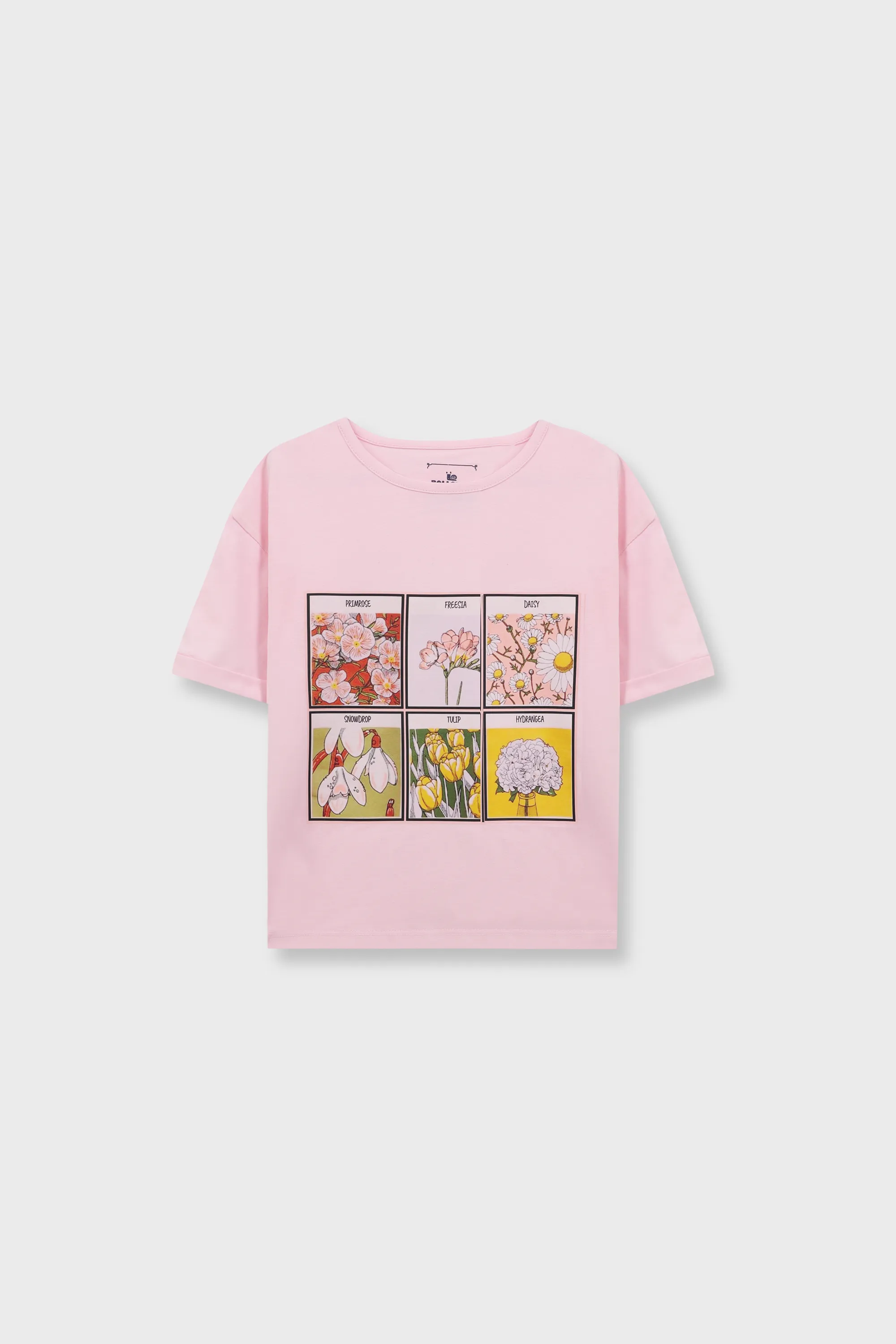 Girls Floral Frames Drop Tee - Image 4