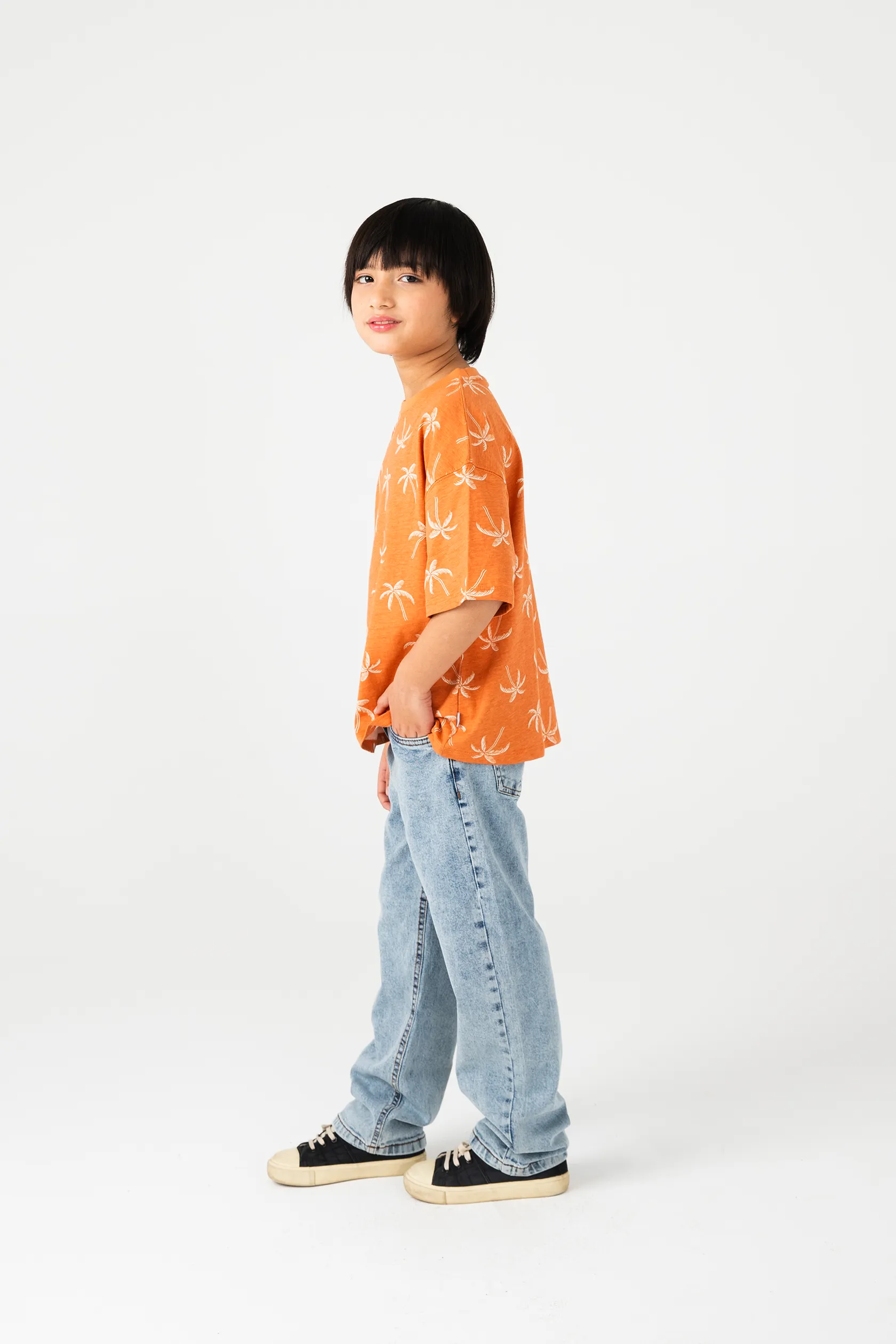 Boys Rust Palm Relaxed Tee - Image 2