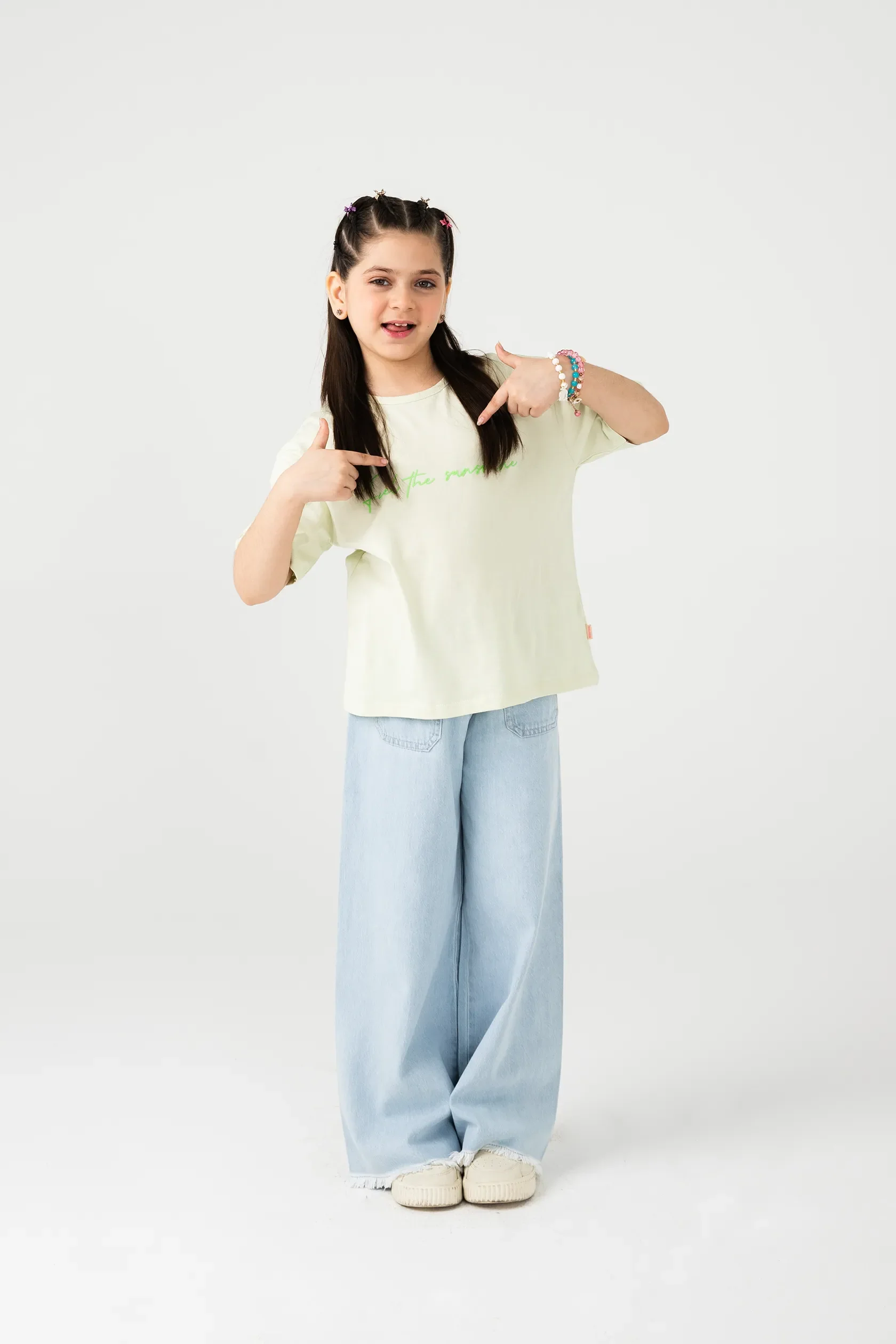 Girls Slogan Printed Relaxed Tee
