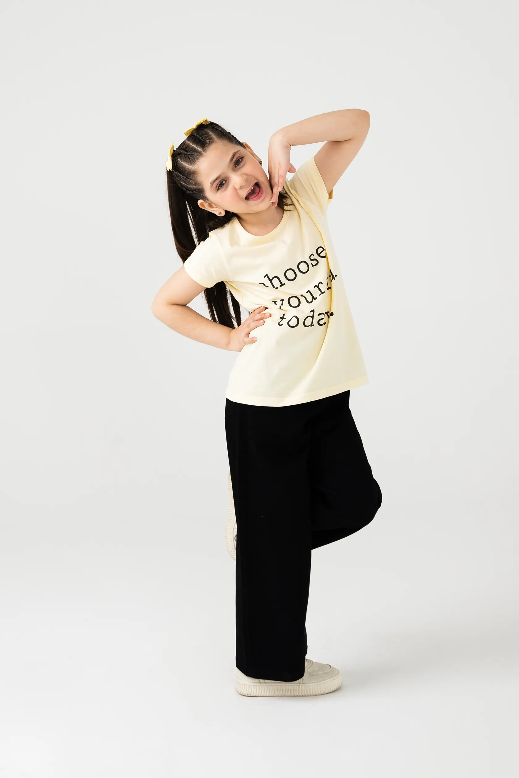 Girls Sunny Slogan A Line Tee - Image 2