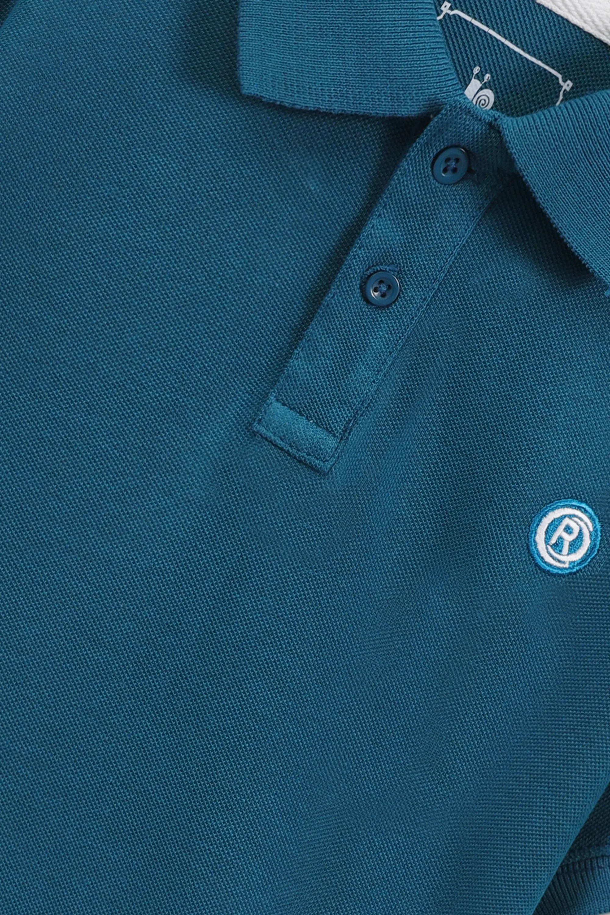 Boys Teal Signature Polo Shirt - Image 2