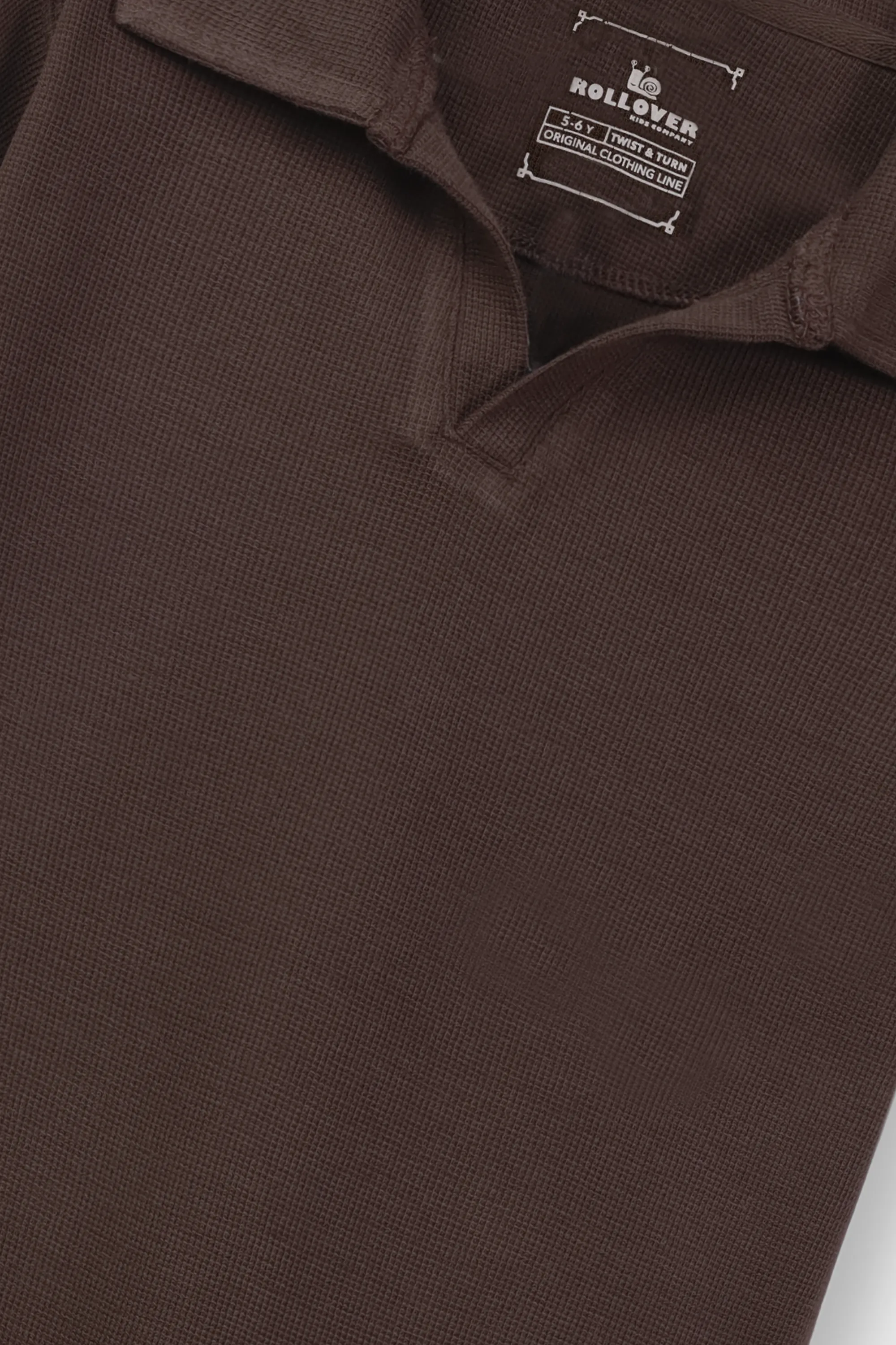 Boys Waffle Brown Polo Co-ord Set - Image 2