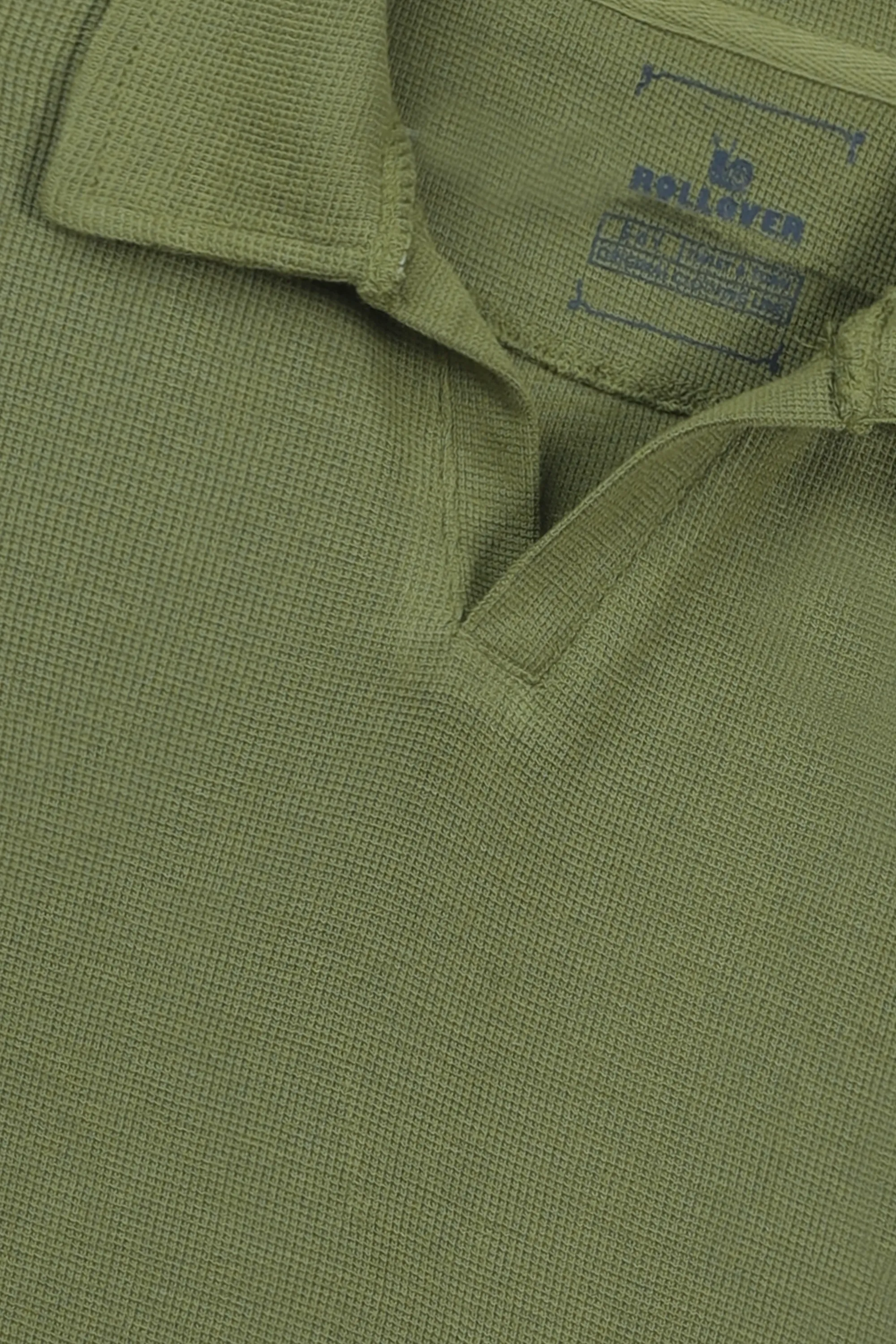 Smart Olive Waffle Polo Shirt - Image 2