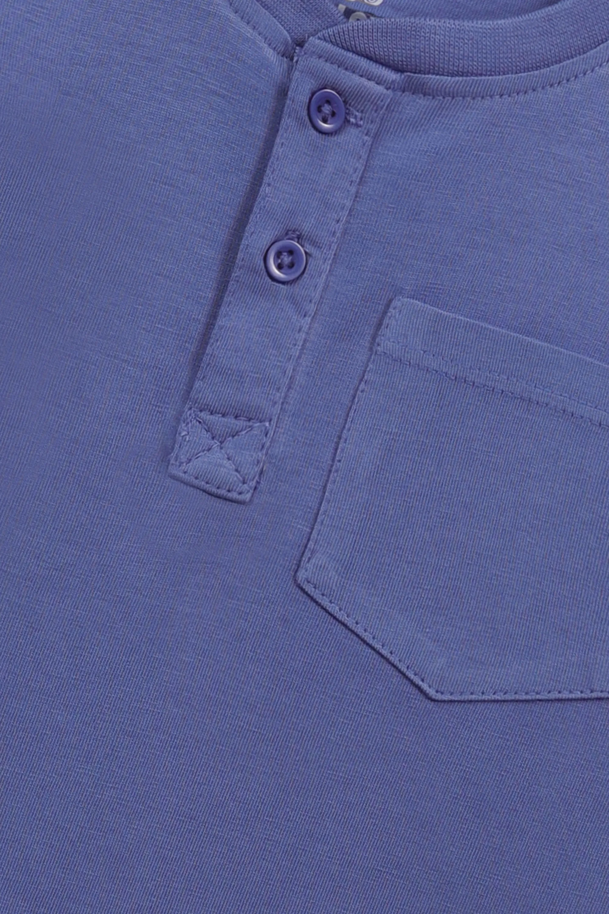 Boys Classic Indigo Henley Tee - Image 2