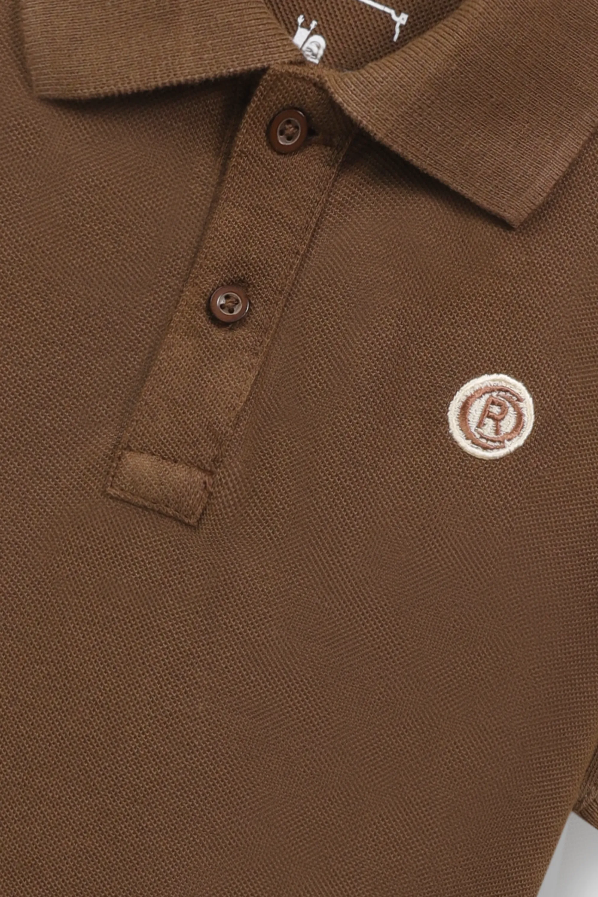 Boys Classic Brown Pique Polo - Image 2