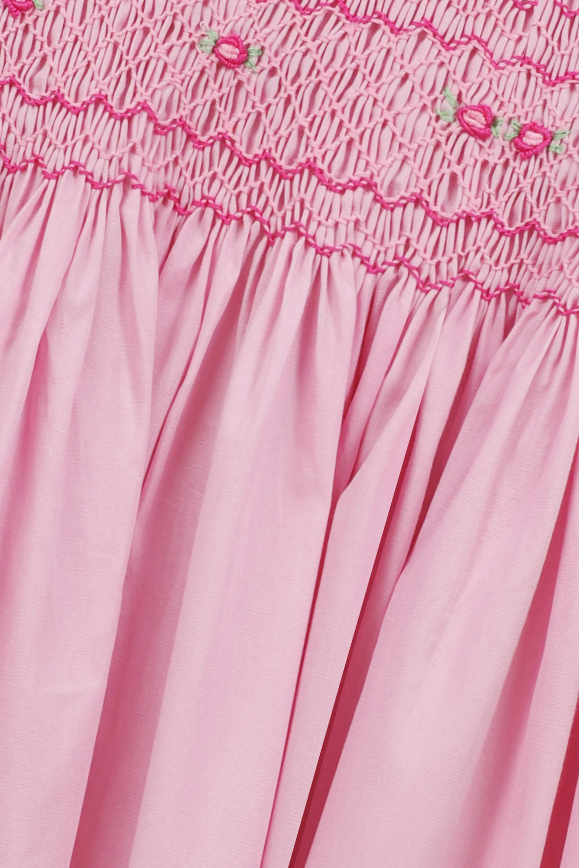Adorable Pink Smocked Cotton Dress - Image 2