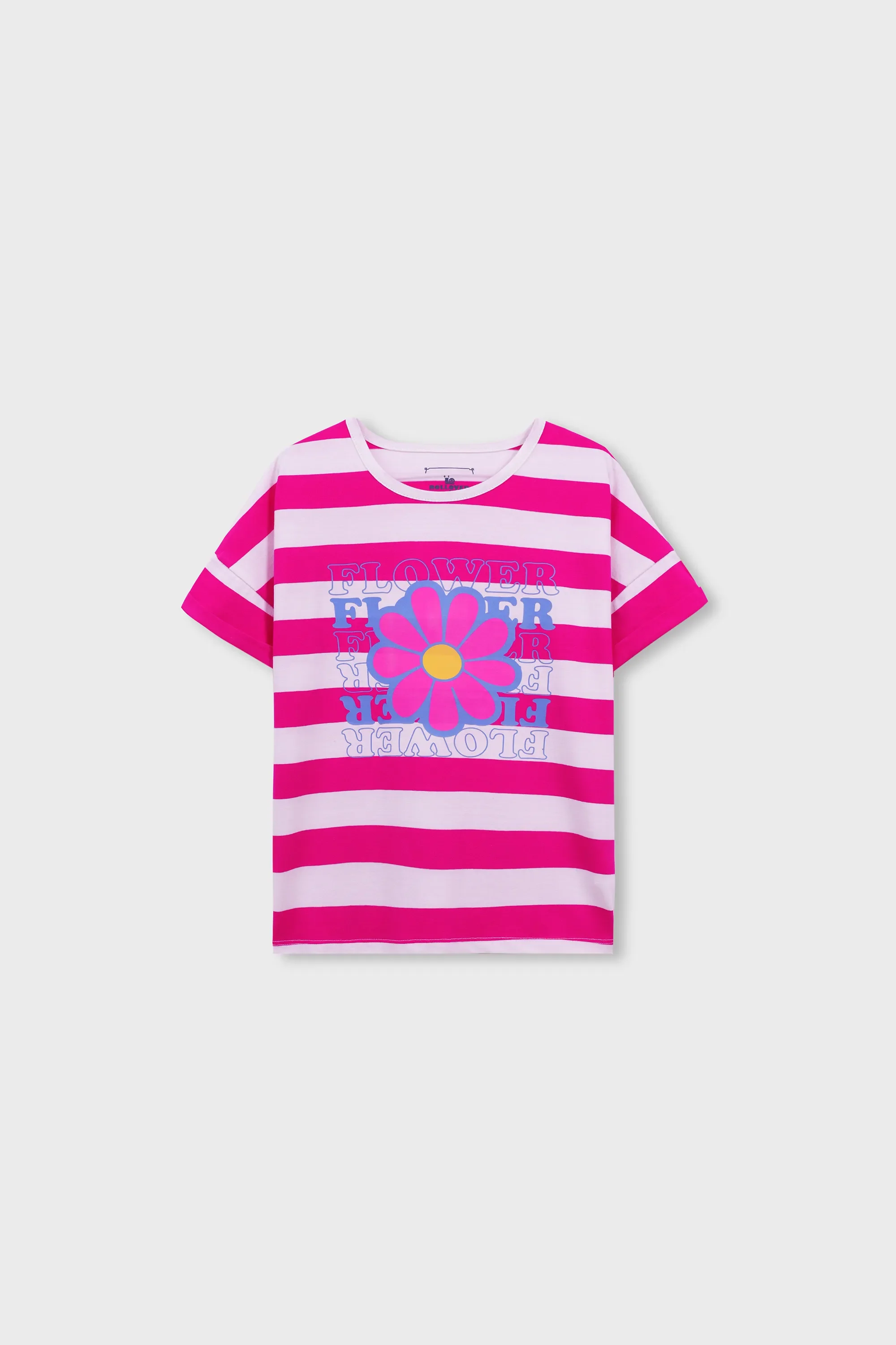 Pink Playful Striped Graphic Tee