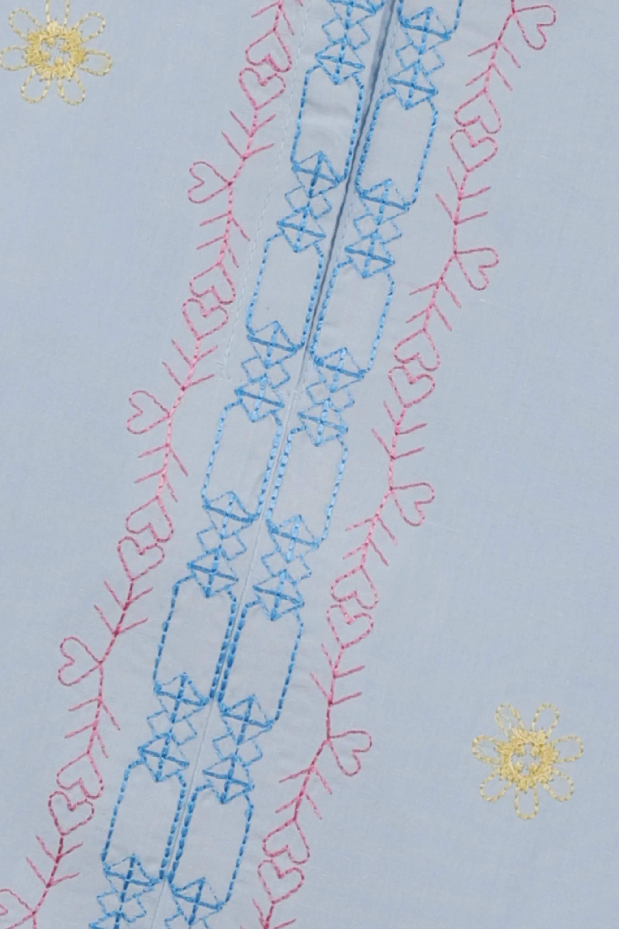 Sky Intricate Embroidered Cotton Top - Image 2